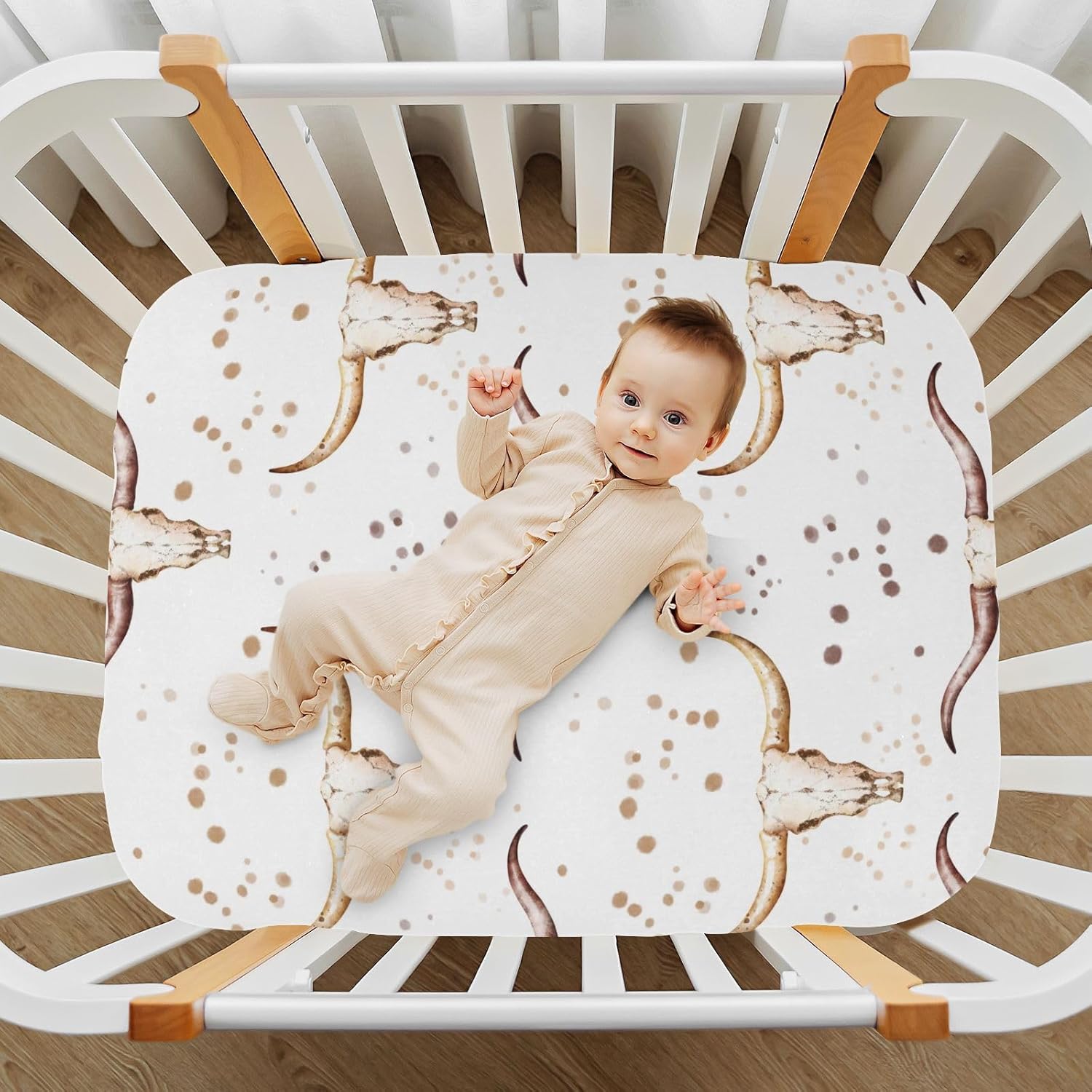 VIGTRO Western Bull Crib Sheets for Boys Girls