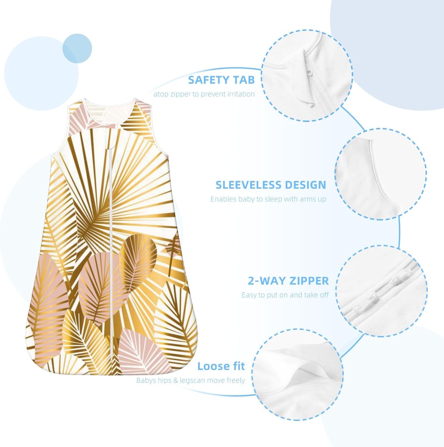 TREPKO Rose Gold Lines Sleep Bag For Infants