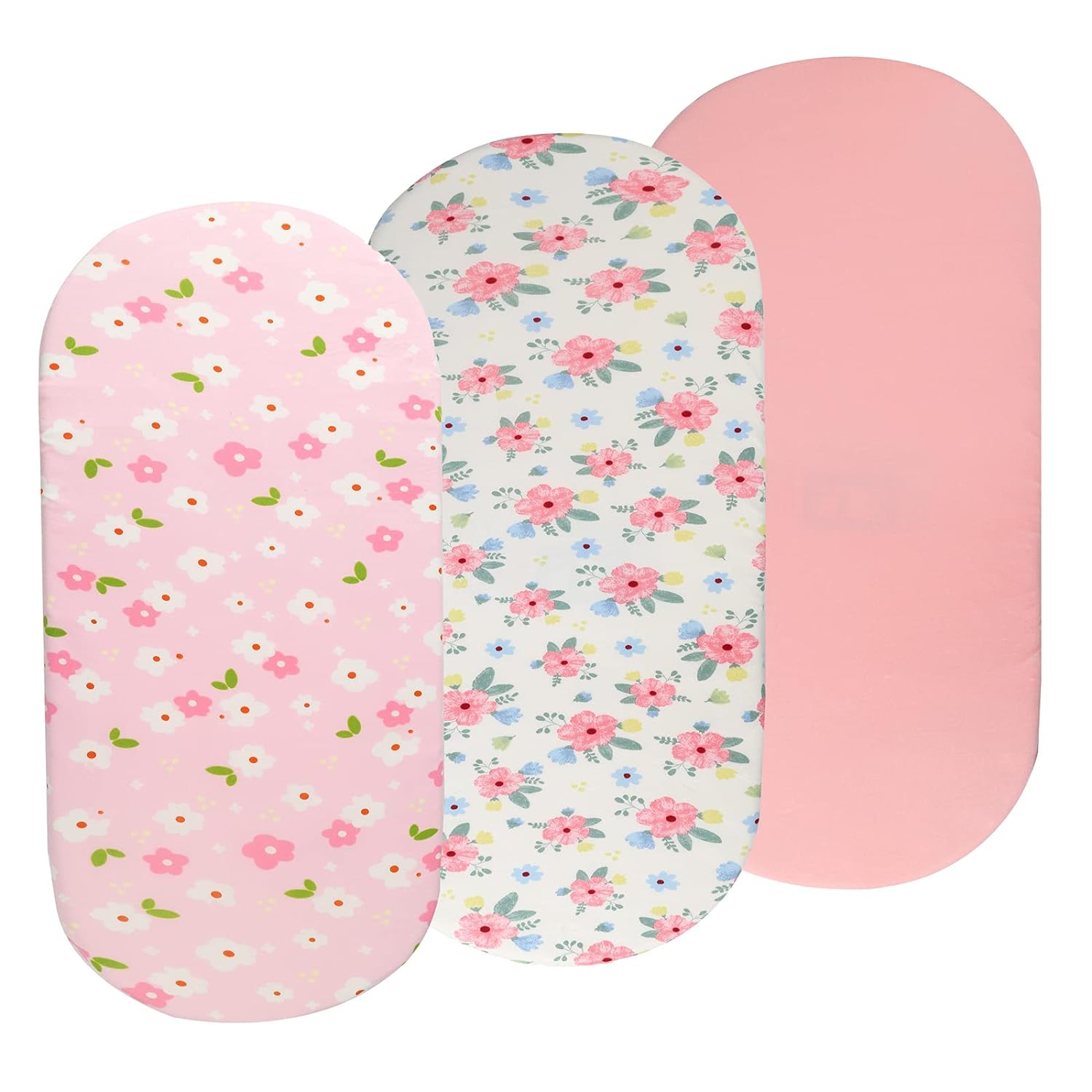 Onacosht Bassinet Sheets Set 3 Pack Pink Floral