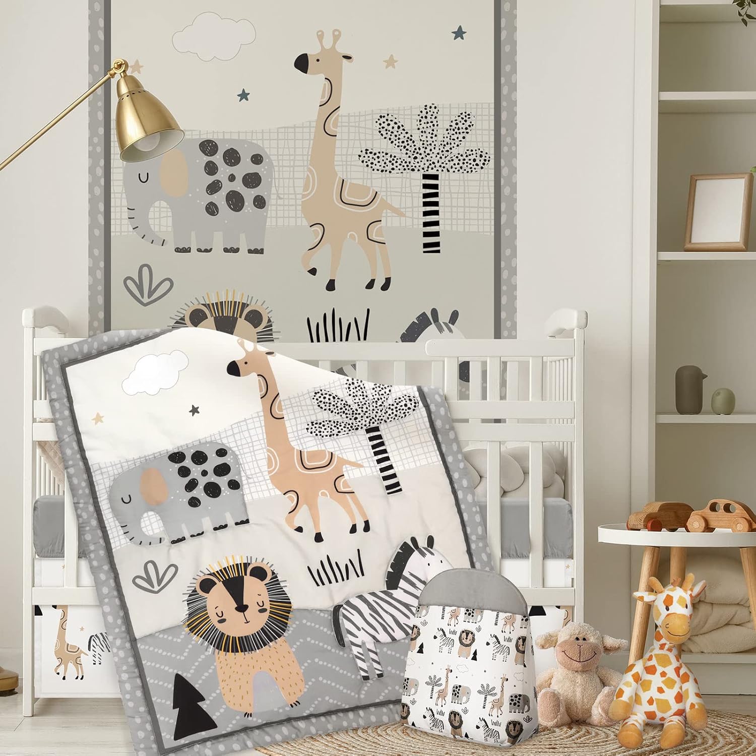 4 Piece Woodland Forest Animals Crib Bedding Set