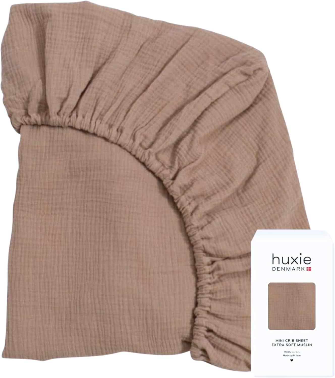 Huxie Crib Sheets Organic Cotton Muslin Fitted 28x52
