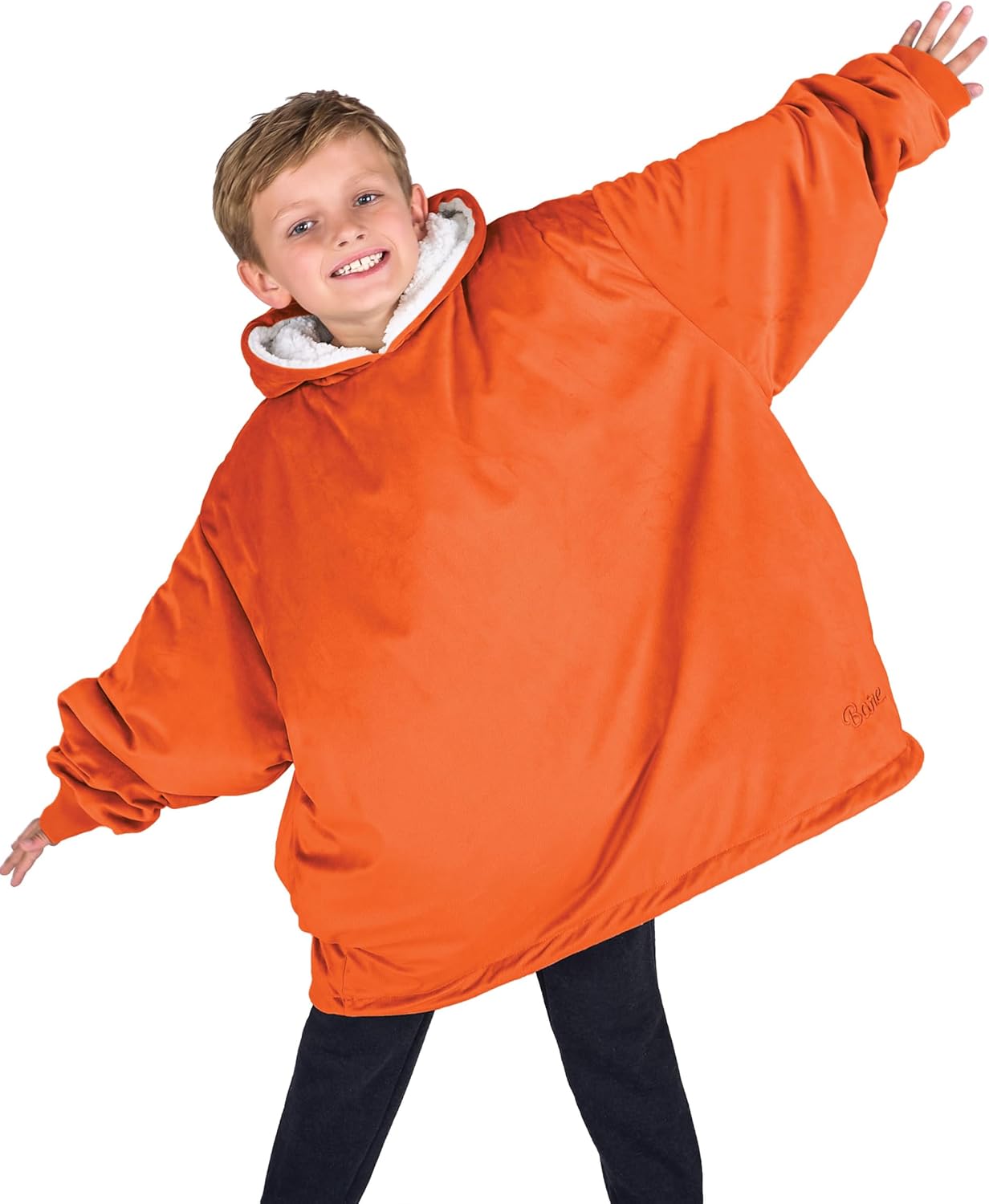 Bare Home Wearable Blanket Hoodie - Soft Plush Sherpa