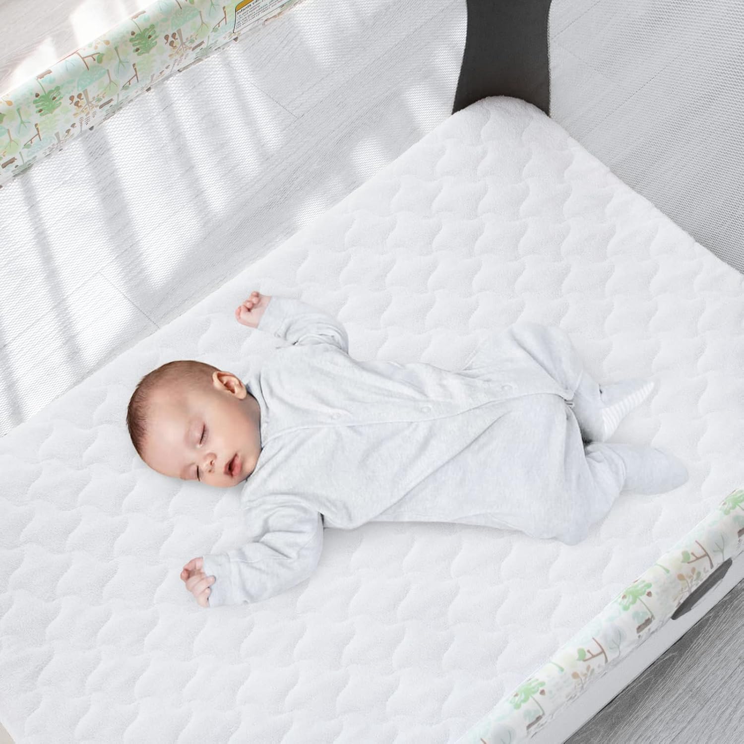 Mini Crib Mattress Protector Cover 2 Pack