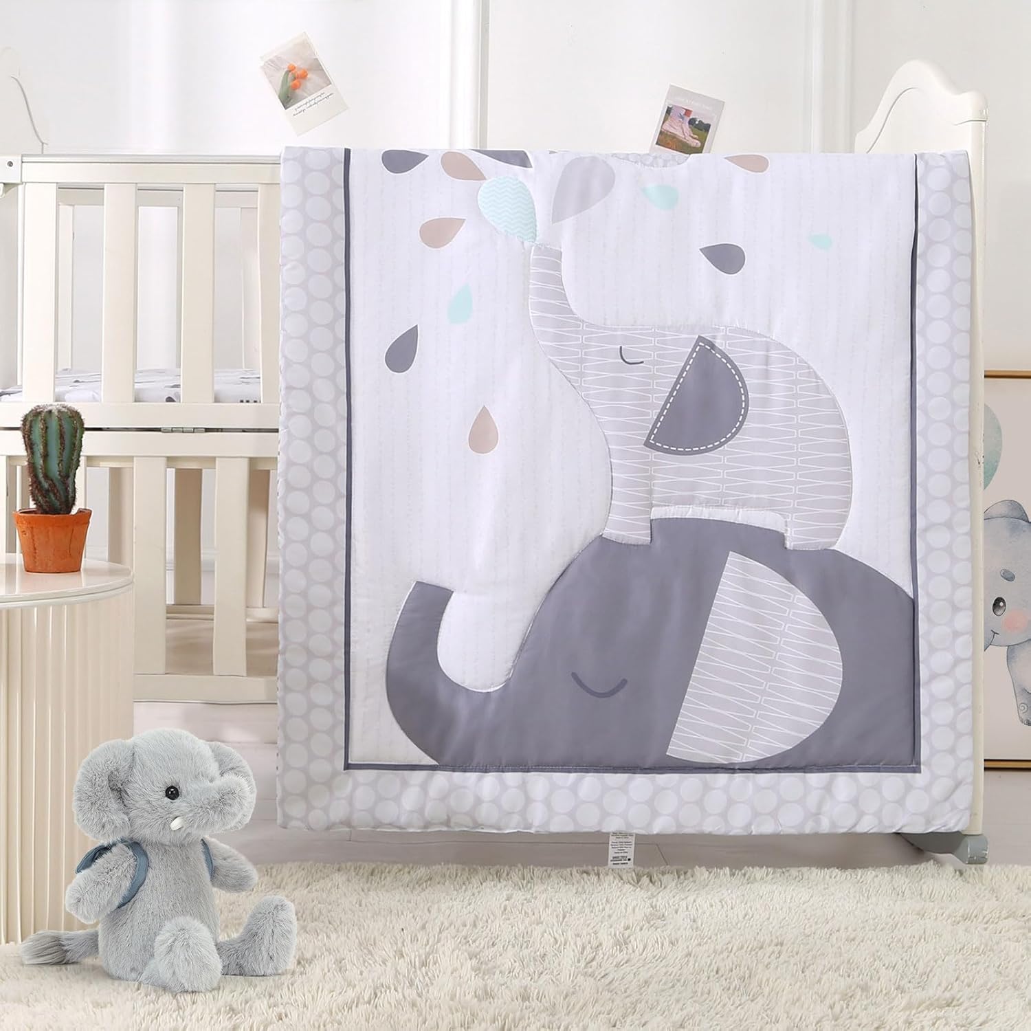 Wowelife Elephant Crib Bedding Set for Boys 1