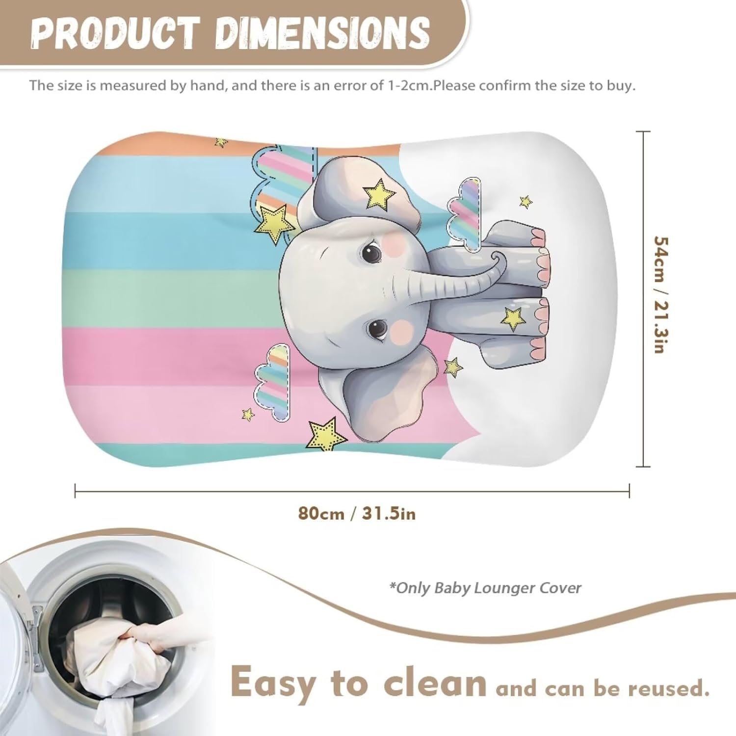 ZDCUSTOM Cartoon Elephant Print Bassinet Sheet