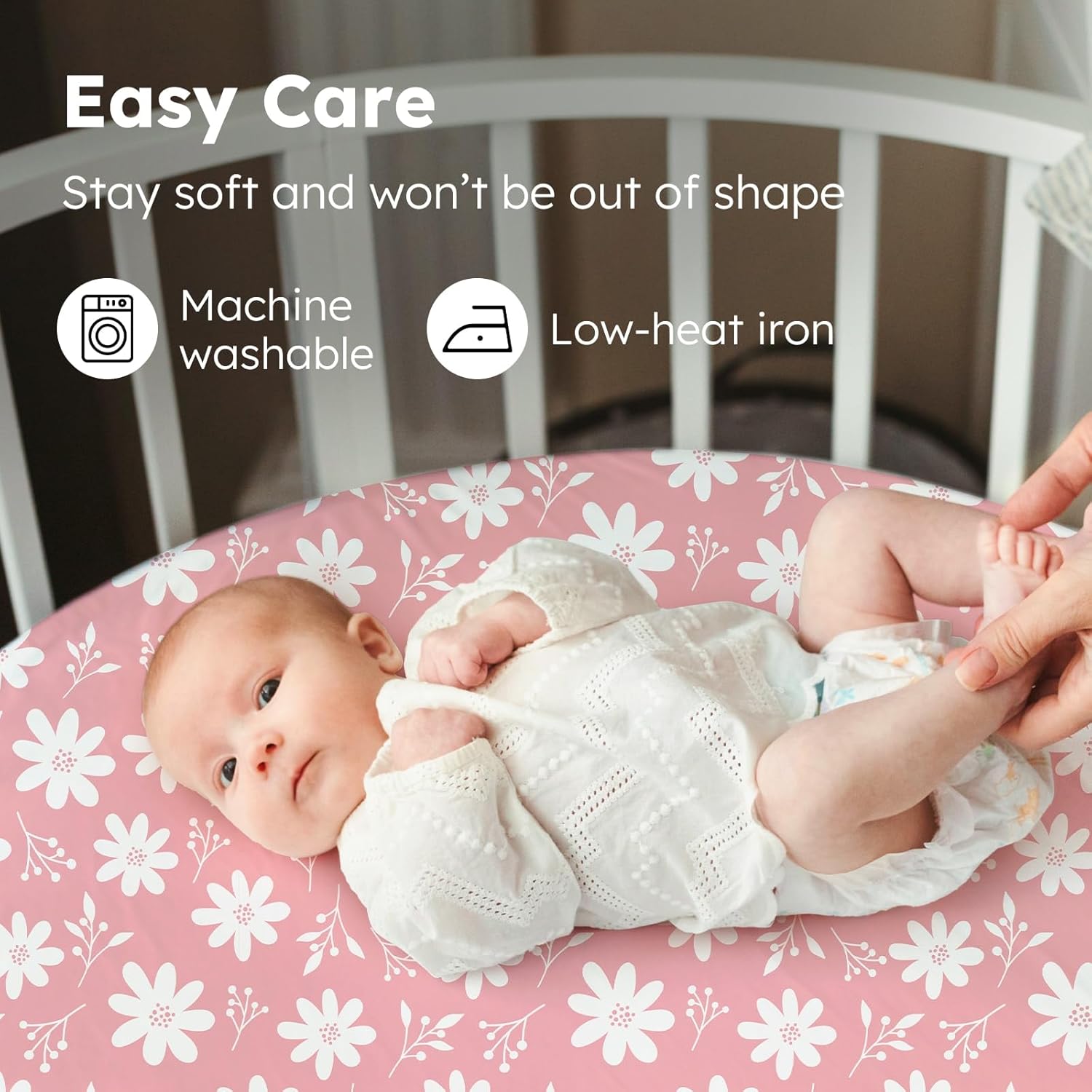 FIEMOL Baby Bassinet Sheets 3 Pack Super Soft Pink Butterfly