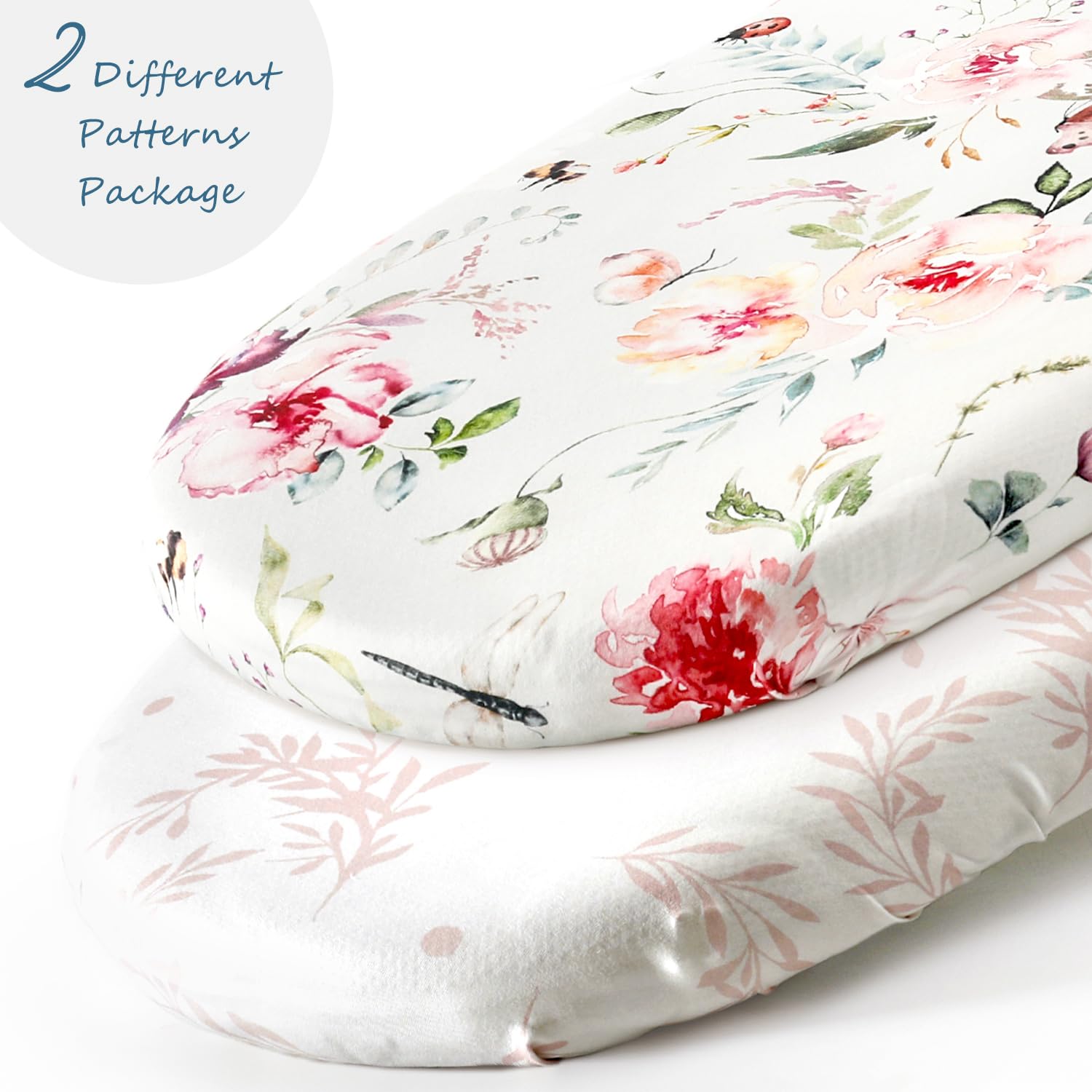 GRSSDER Stretch Fitted Bassinet Sheet Set 2 Pack