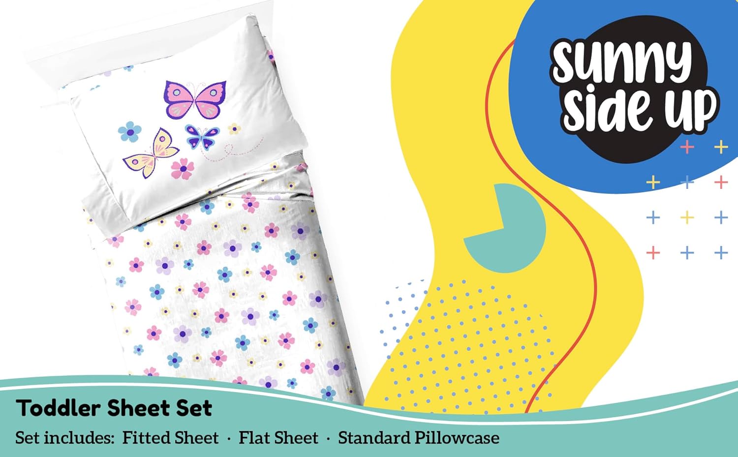 Sunny Side Up Flutter Toddler Sheet Set - 3 Piece