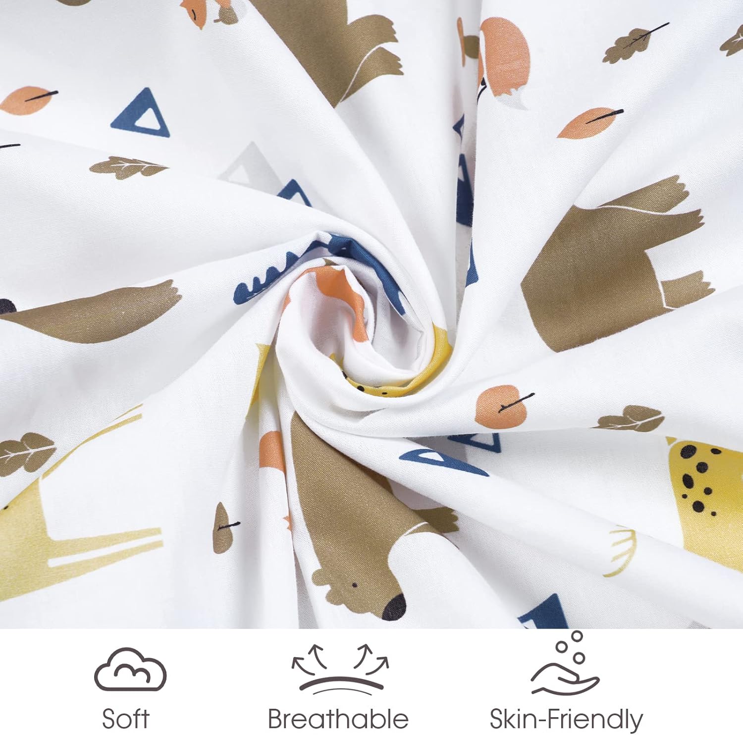 Davids Kids 100 Cotton Bassinet Sheets 2 Pack Woodland Animals
