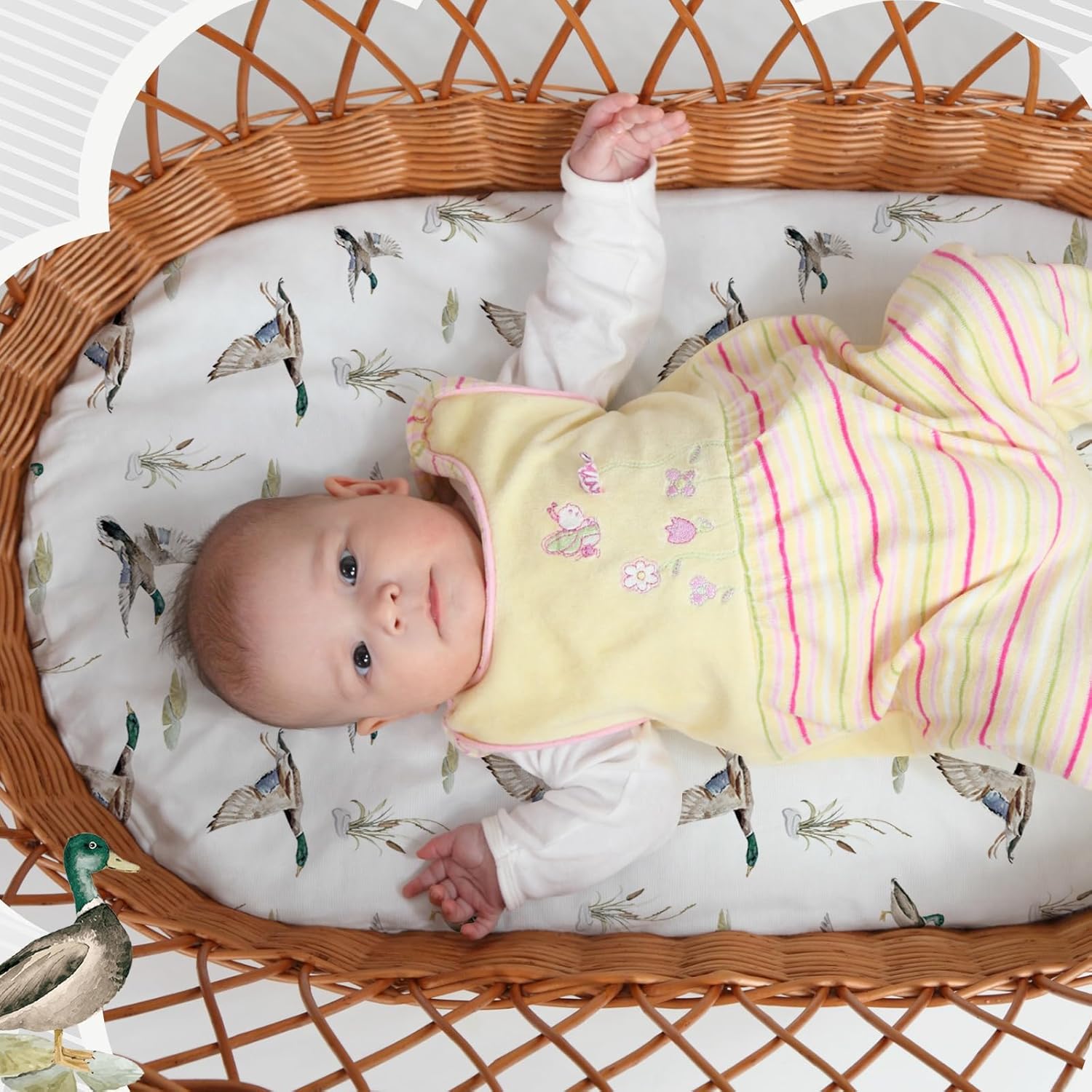 4 Pack Mallard Duck Bassinet Sheets Set