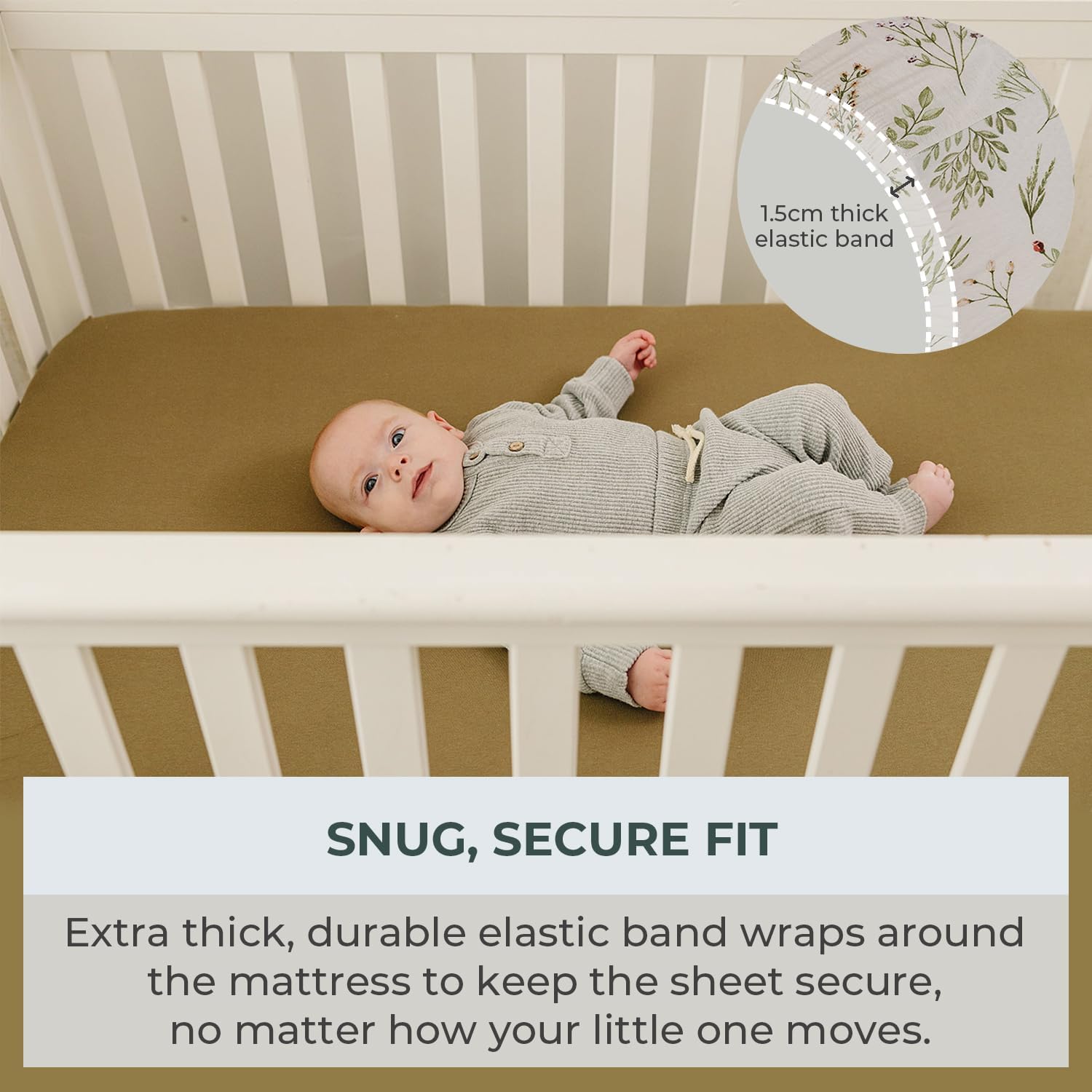 Pobibaby 2 Pack Crib Sheets for Boys Gingham Khaki 1