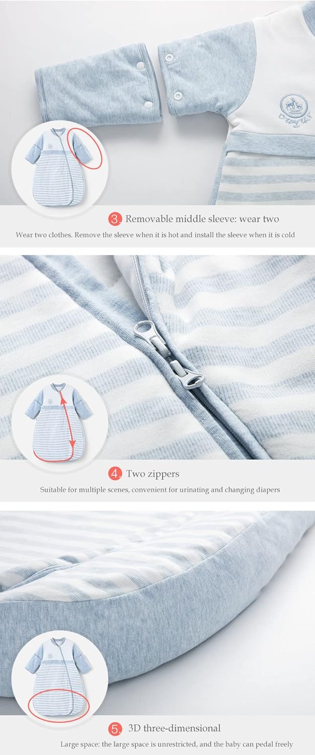 Babyah Kids Wearable Blanket with Detachable Sleeves
