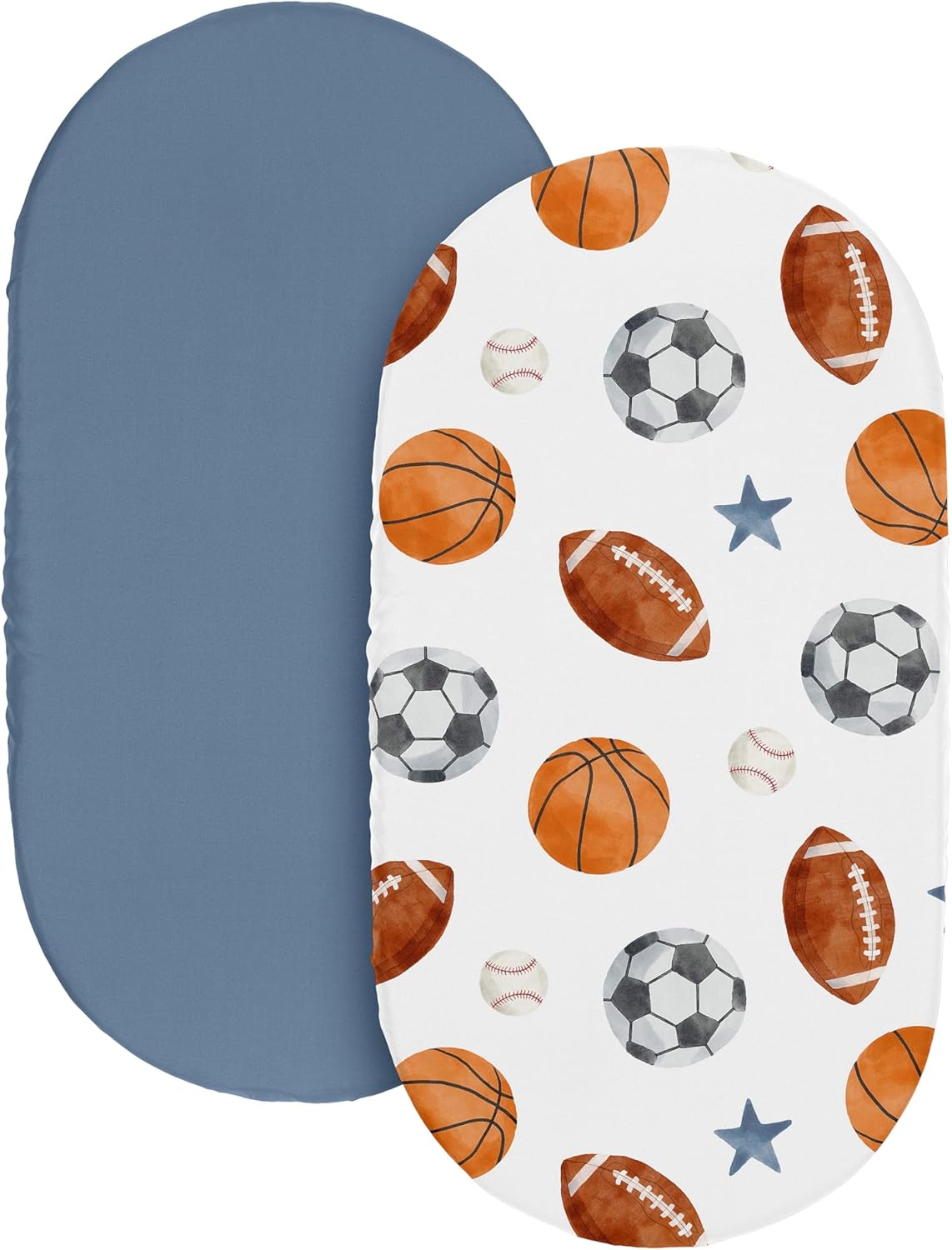 Sweet Jojo Designs Sports Themed Bassinet Sheets 2 Pack