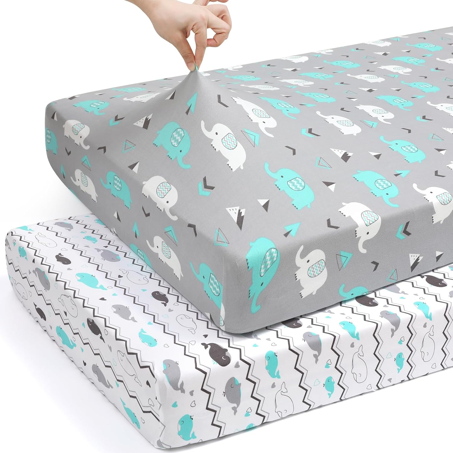 BROLEX 2 Pack Mini Crib Sheets for Baby Toddler