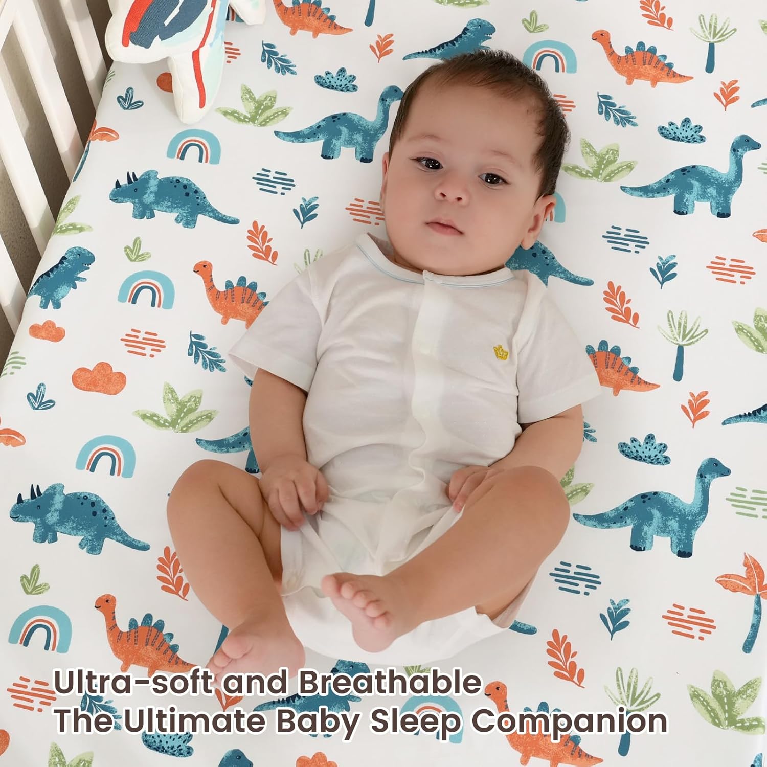 Davids Kids 3 Pack Crib Sheets Dinosaur Blue
