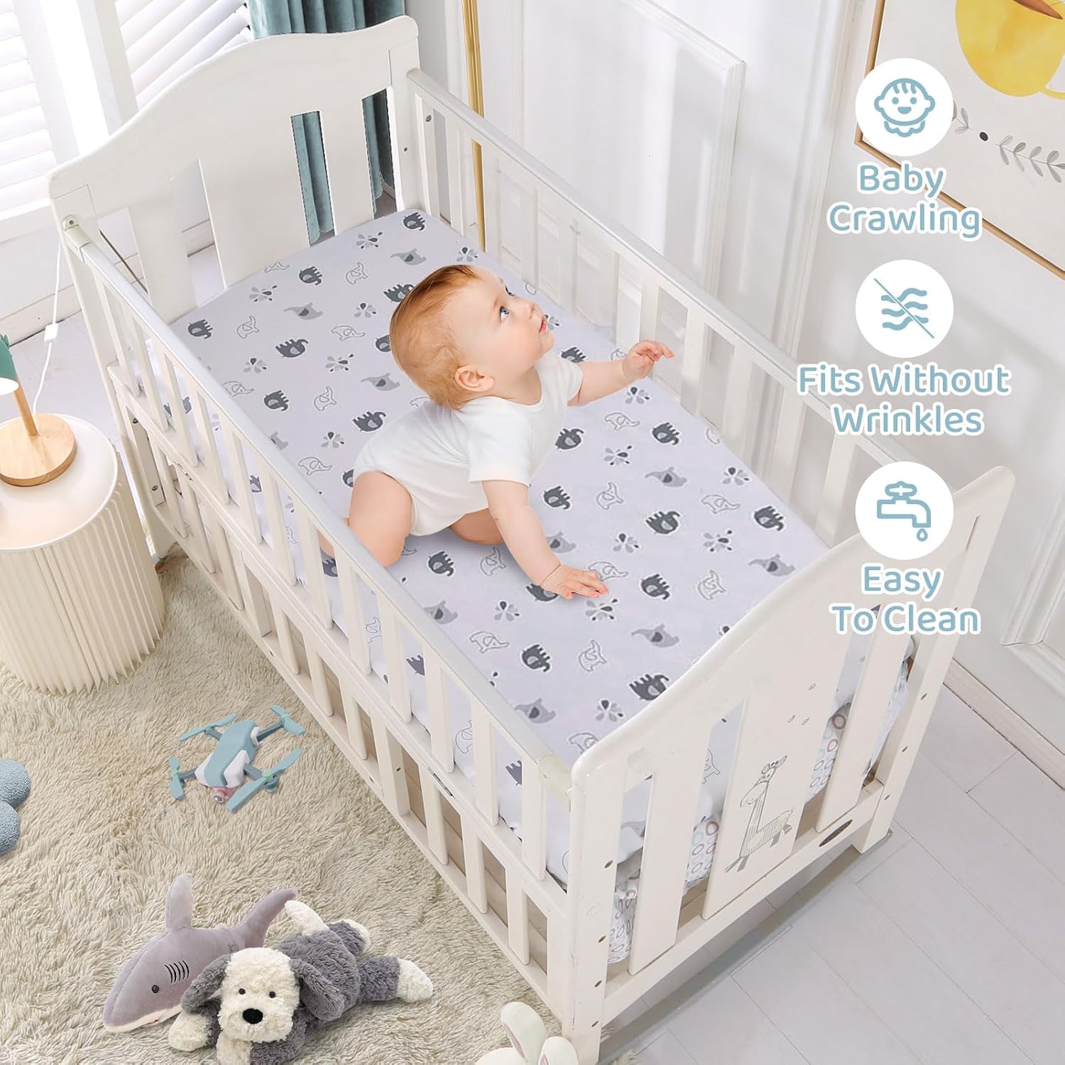 Wowelife Elephant Crib Bedding Set for Boys 1