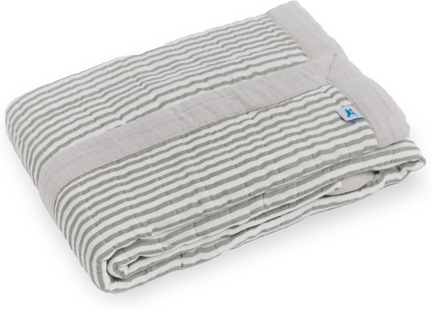 Little Unicorn Newborn Quilt - Grey Stripe