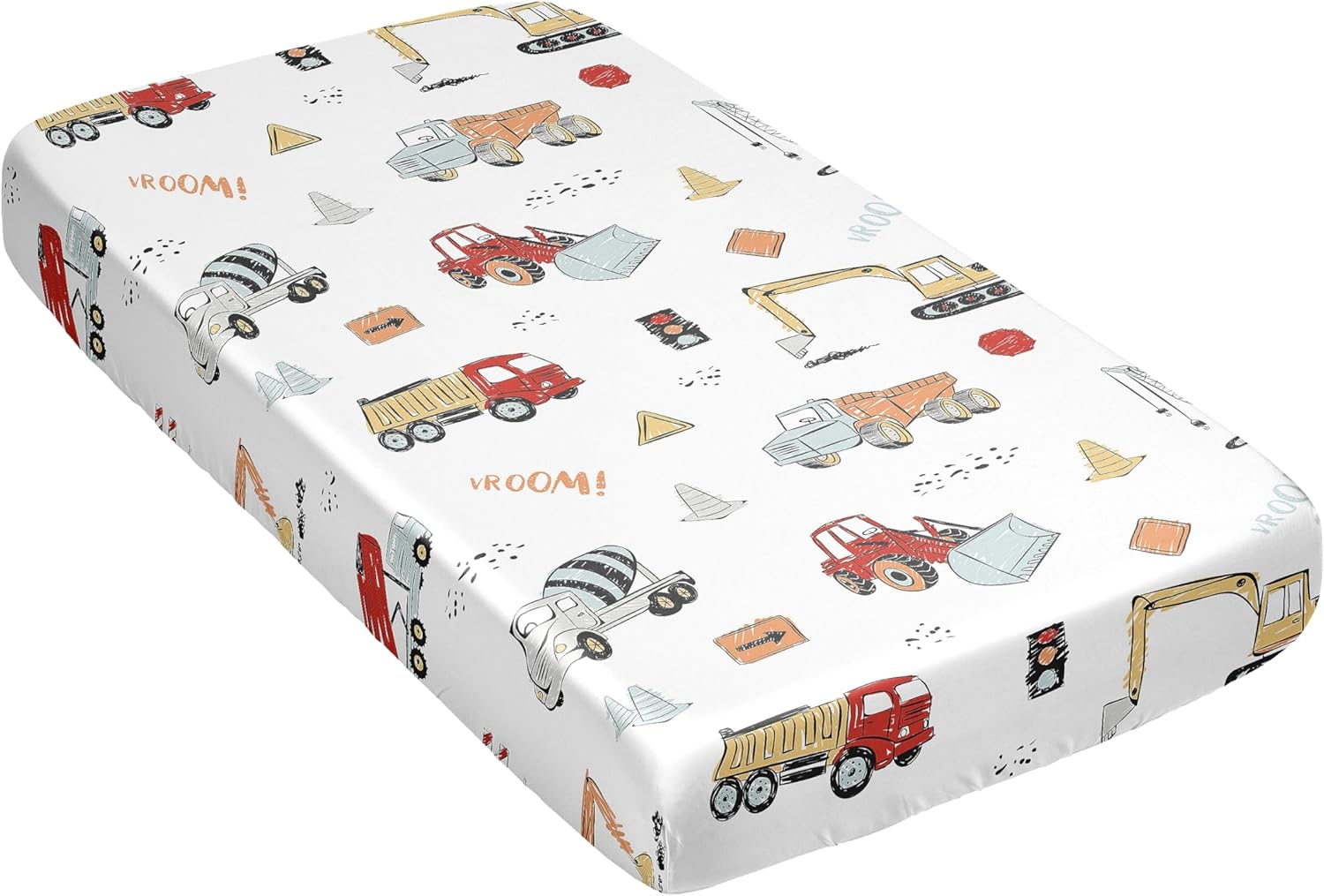 Sweet Jojo Designs Construction Truck Crib Sheet 1