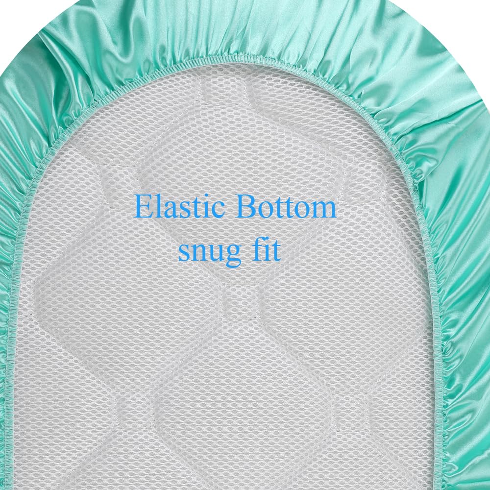 Tontukatu 3 Pack Satin Bassinet Sheets Soft and Breathable