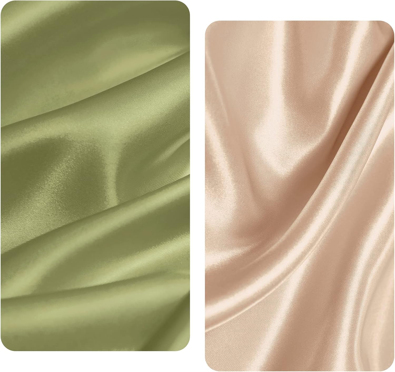 Satin Bassinet Sheet Set 2 Pcs - Beige Sage Green