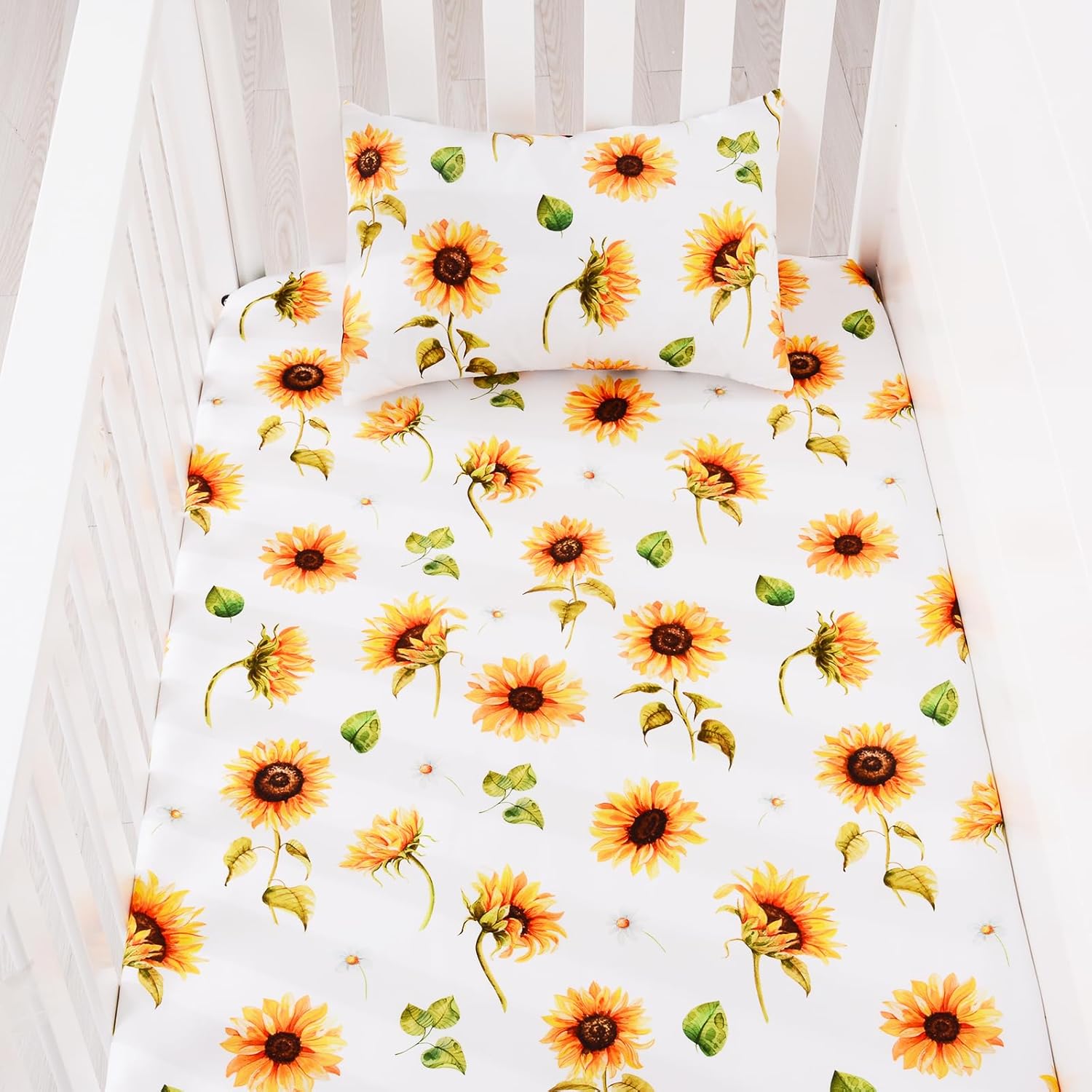 JISEN 3 Piece Baby Crib Bedding Set for Girls 1