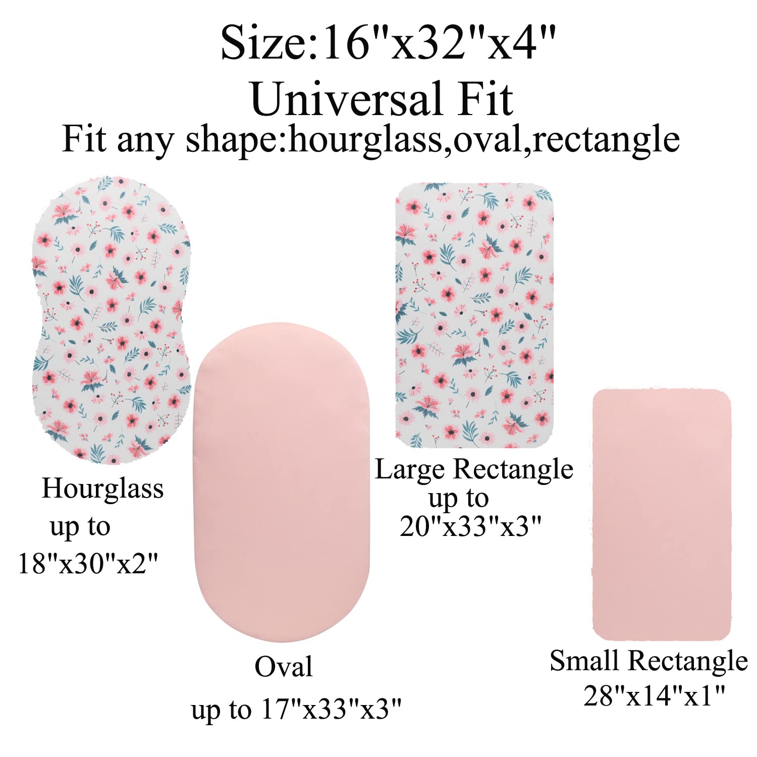 Tontukatu Bassinet Sheet Set 2 Pack Ultra Soft Floral Pink