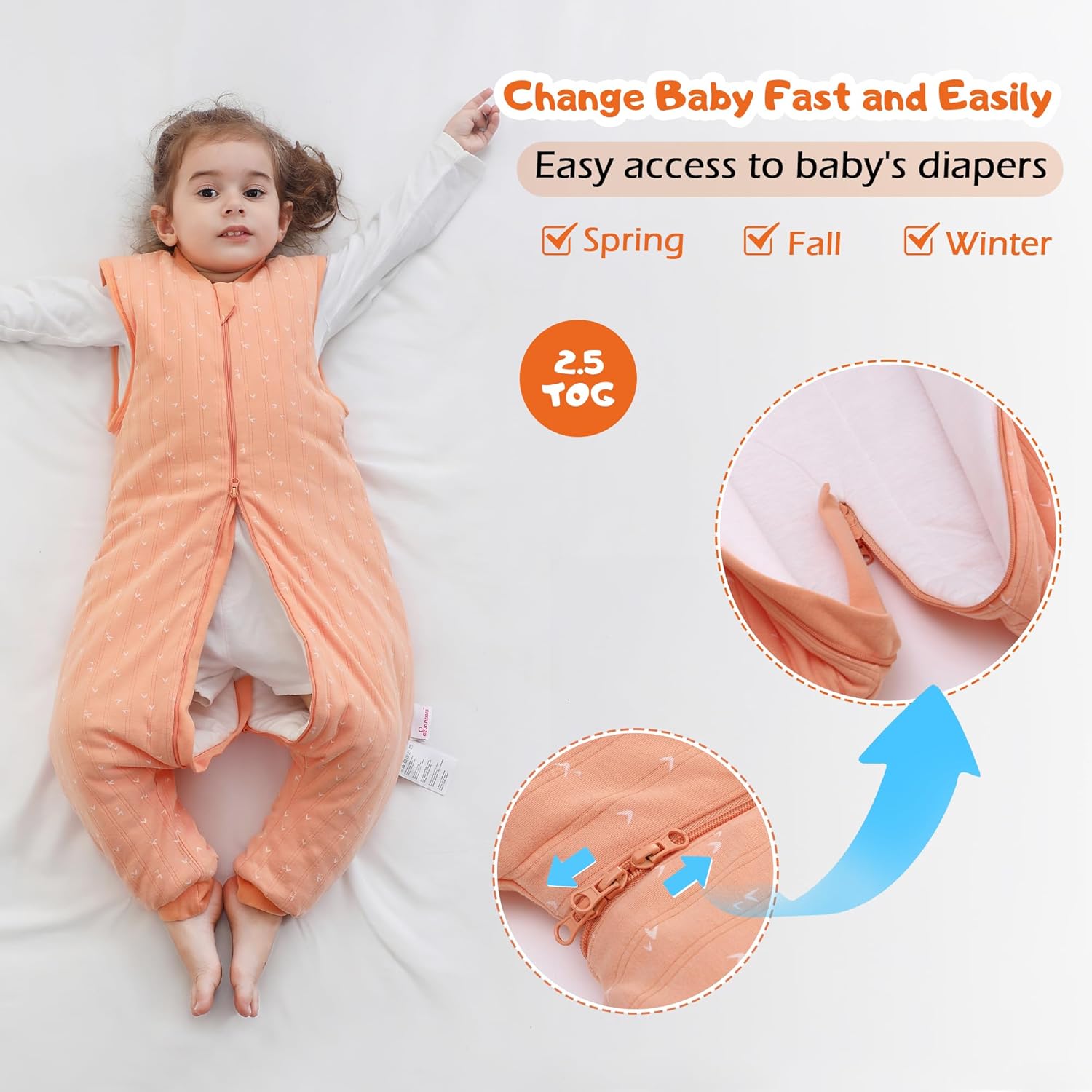 LAT Baby Sleep Bag with Feet 25 TOG