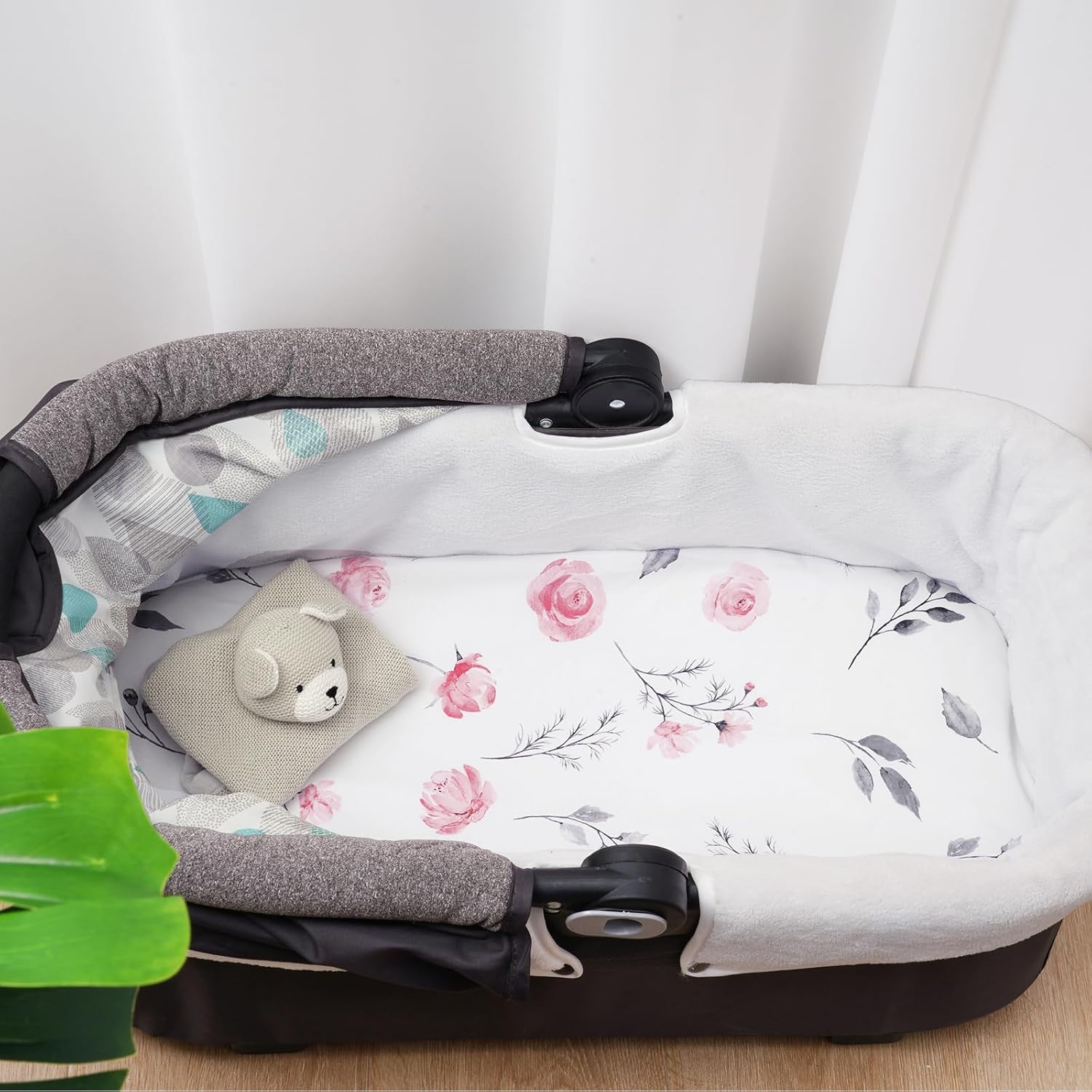 Davids Kids 3 Pack Bassinet Sheets with Floral Design