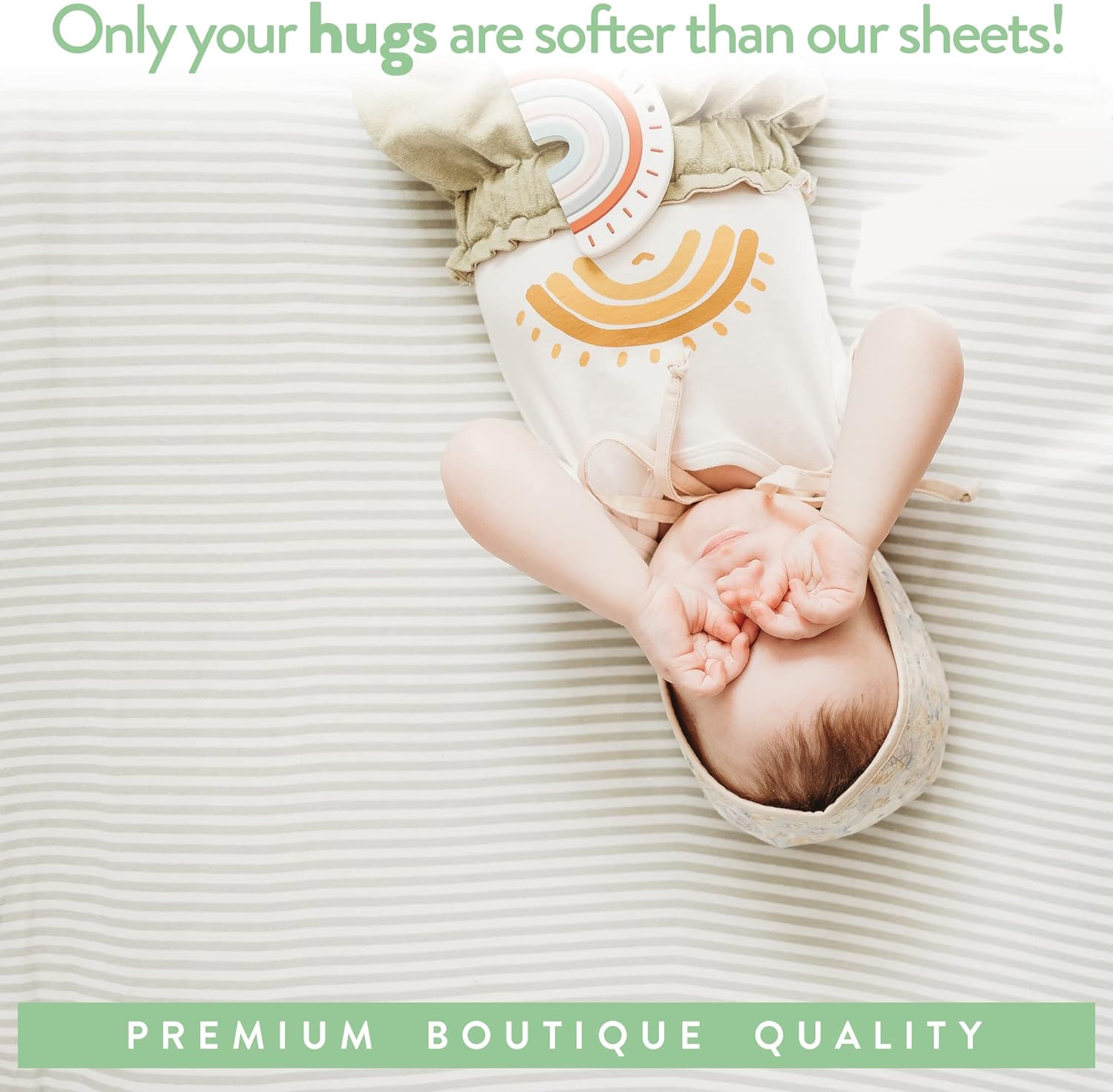 Joey Joan Bedside Sleeper Bassinet Sheets - 2 Pack Grey Sheep Stripe