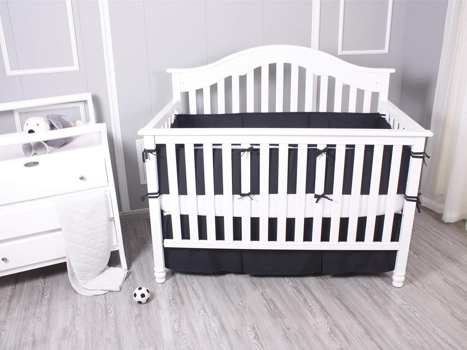 Belsden Black Crib Skirt with Split Corners and Pleats