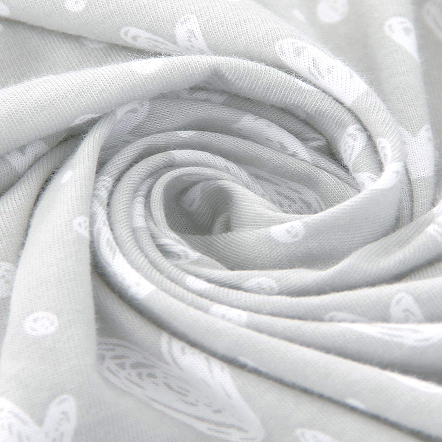 Biloban Bassinet Sheets 2 Pack Grey White Print 1