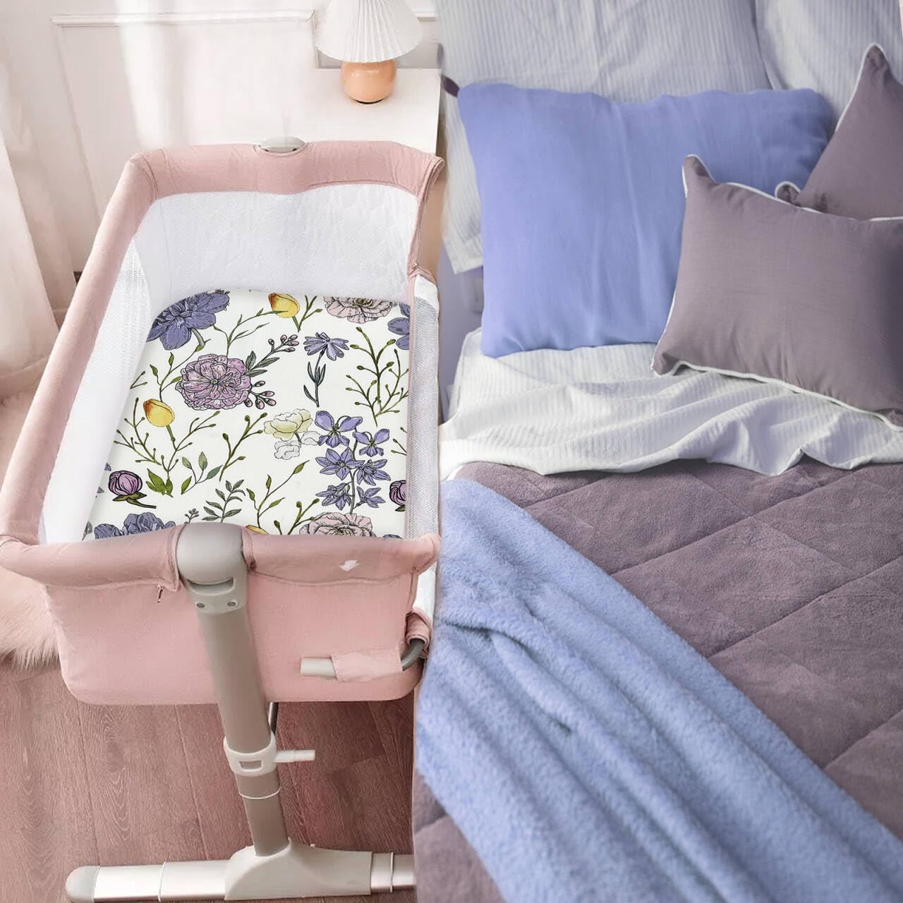 AMROSE 3 Pack Bassinet Sheets 33 x 20