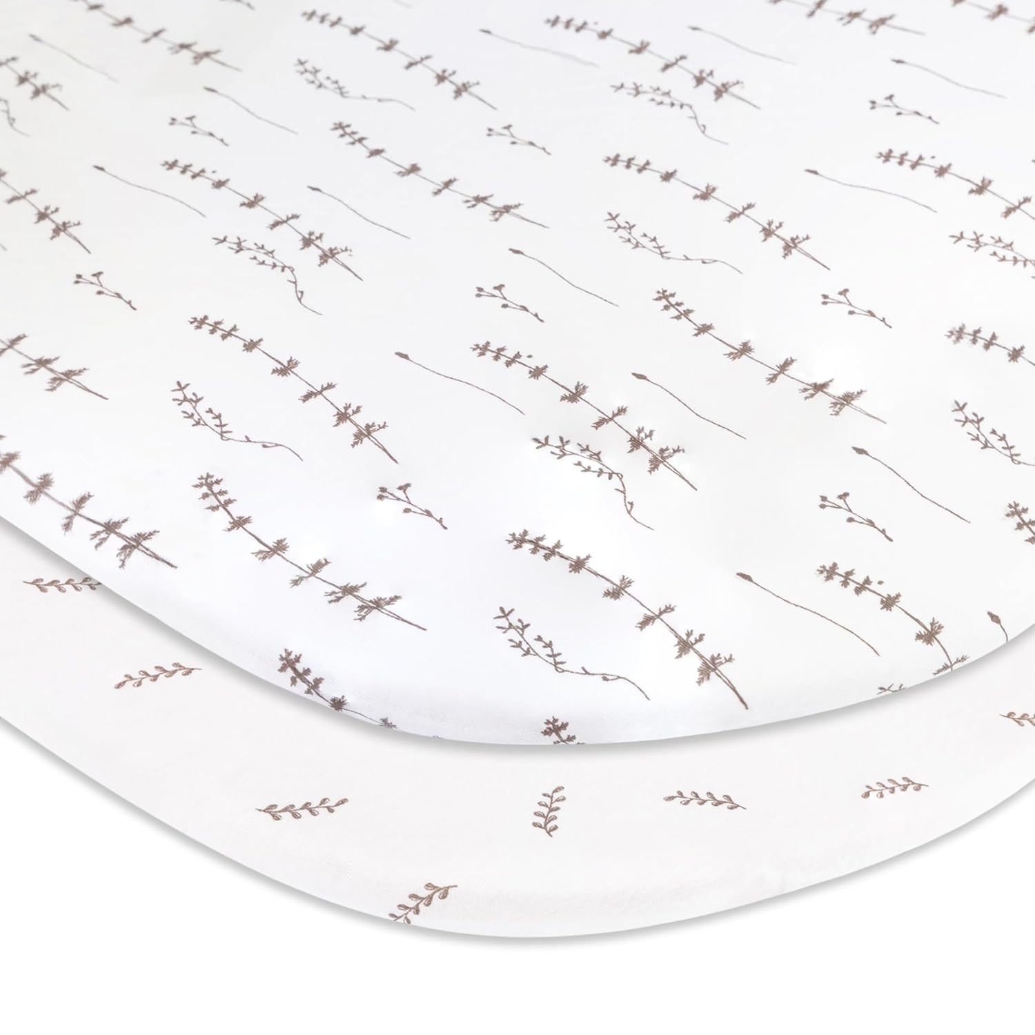 Elys Co Bassinet Sheets Set 2 Pack Forest Grey Floral