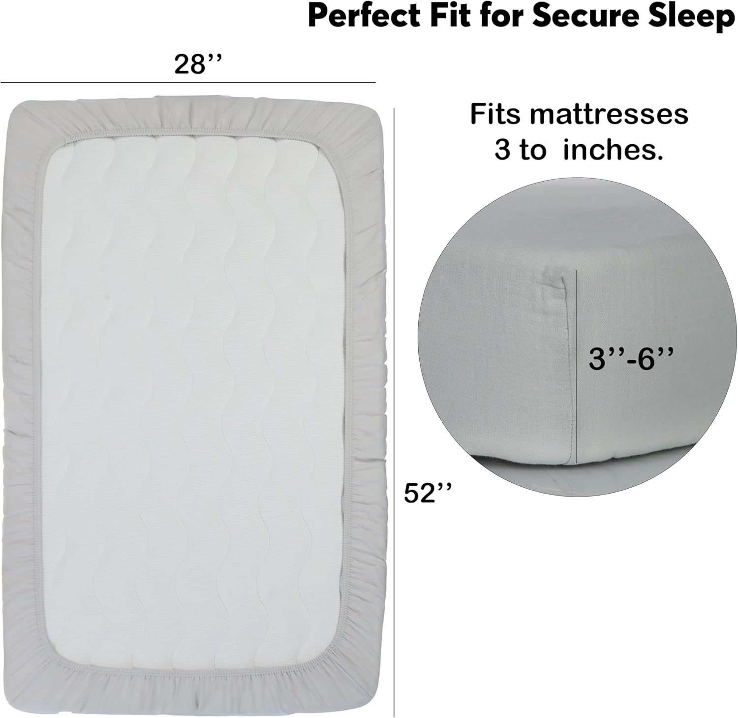 Cottonsis Muslin Crib Sheet - Cloudy Gray 52x28 1