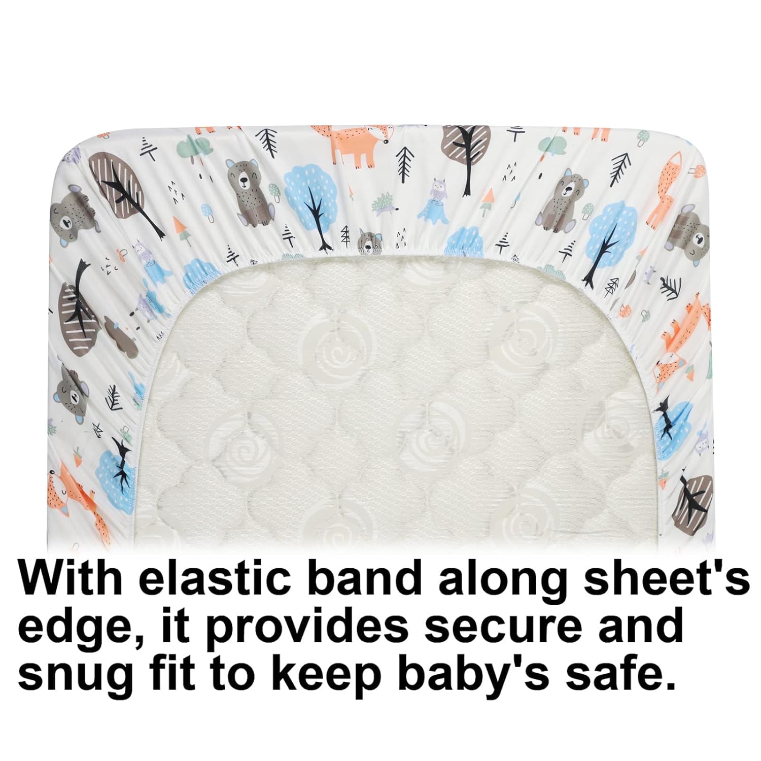 Onacosht Bassinet Sheets 4 Pack Undersea Print