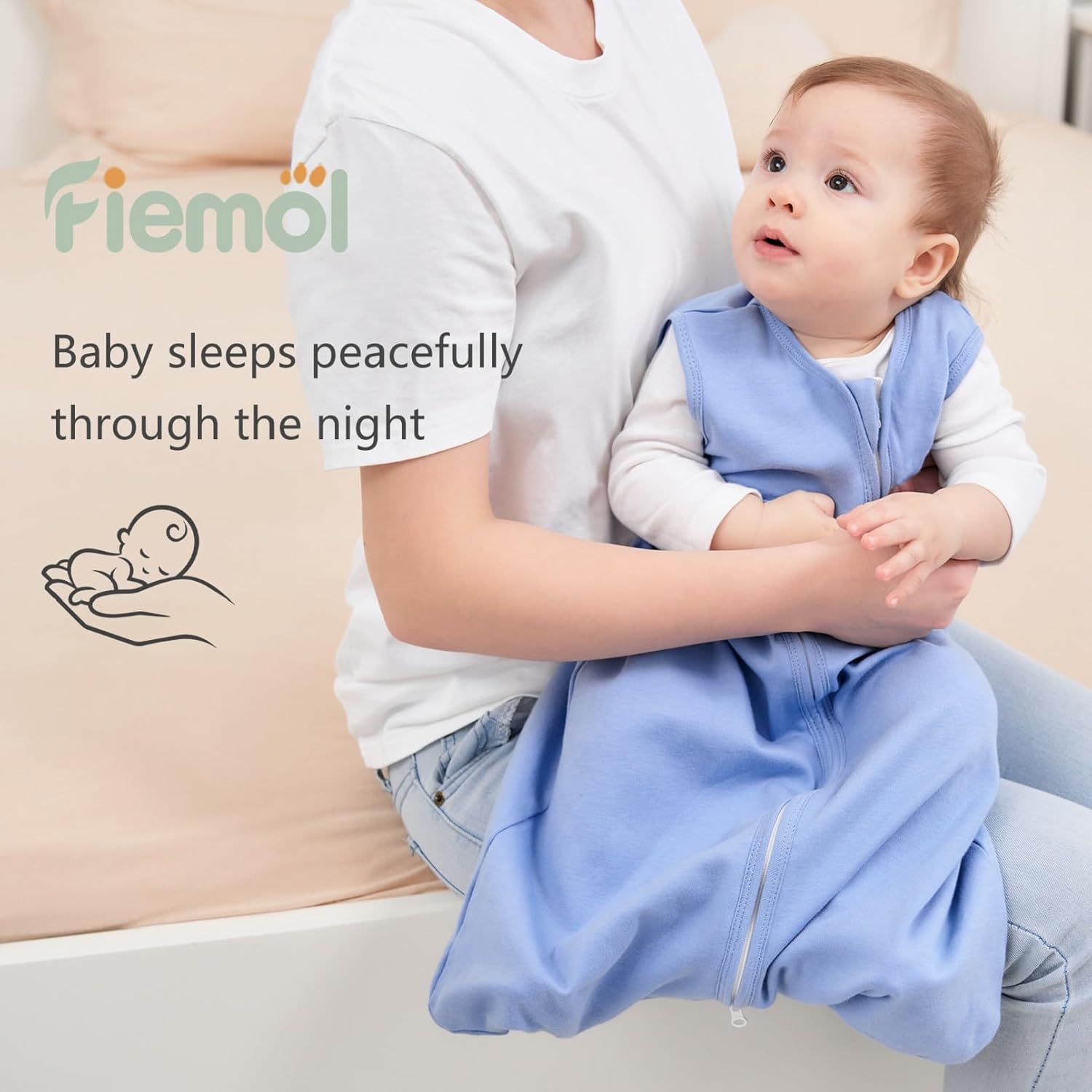 Baby Sleep Sack 12-18 Months 3 Pack Apricot 100 Cotton