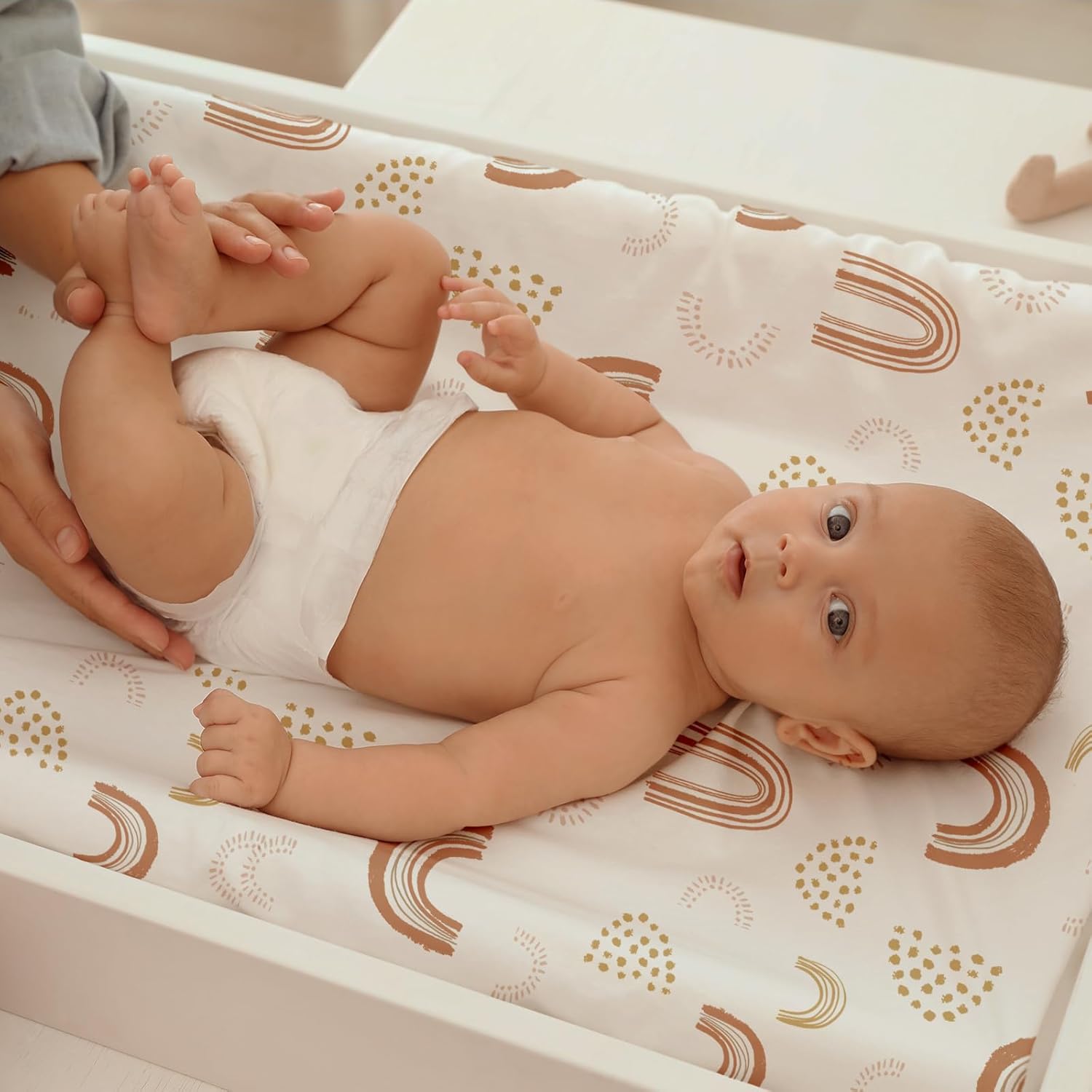 GLLQUEN Baby Bassinet Sheets 2 Pack - 33x17 Khaki