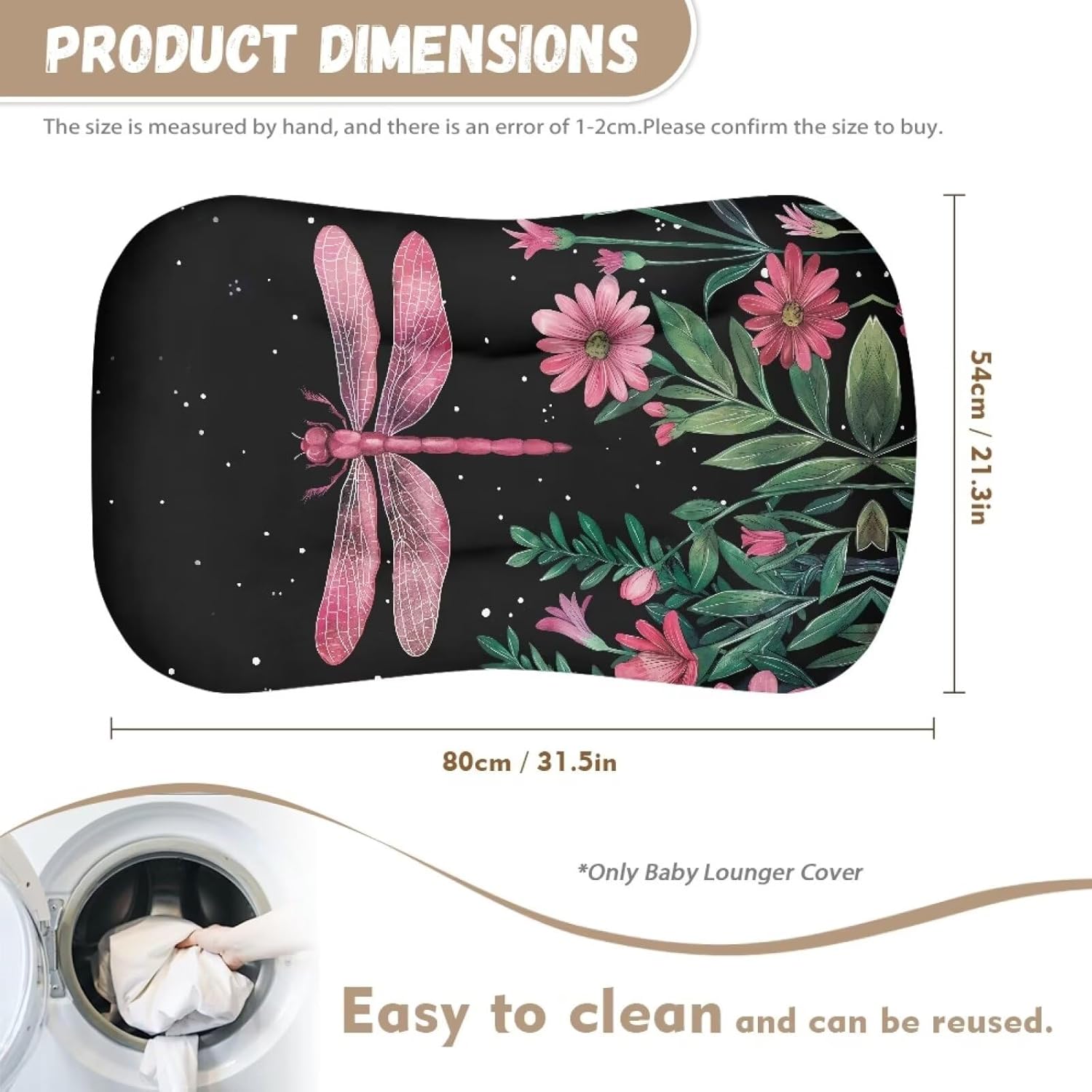 ZDCUSTOM Dragonfly Flower Bassinet Sheet Soft Breathable and Universal Fit