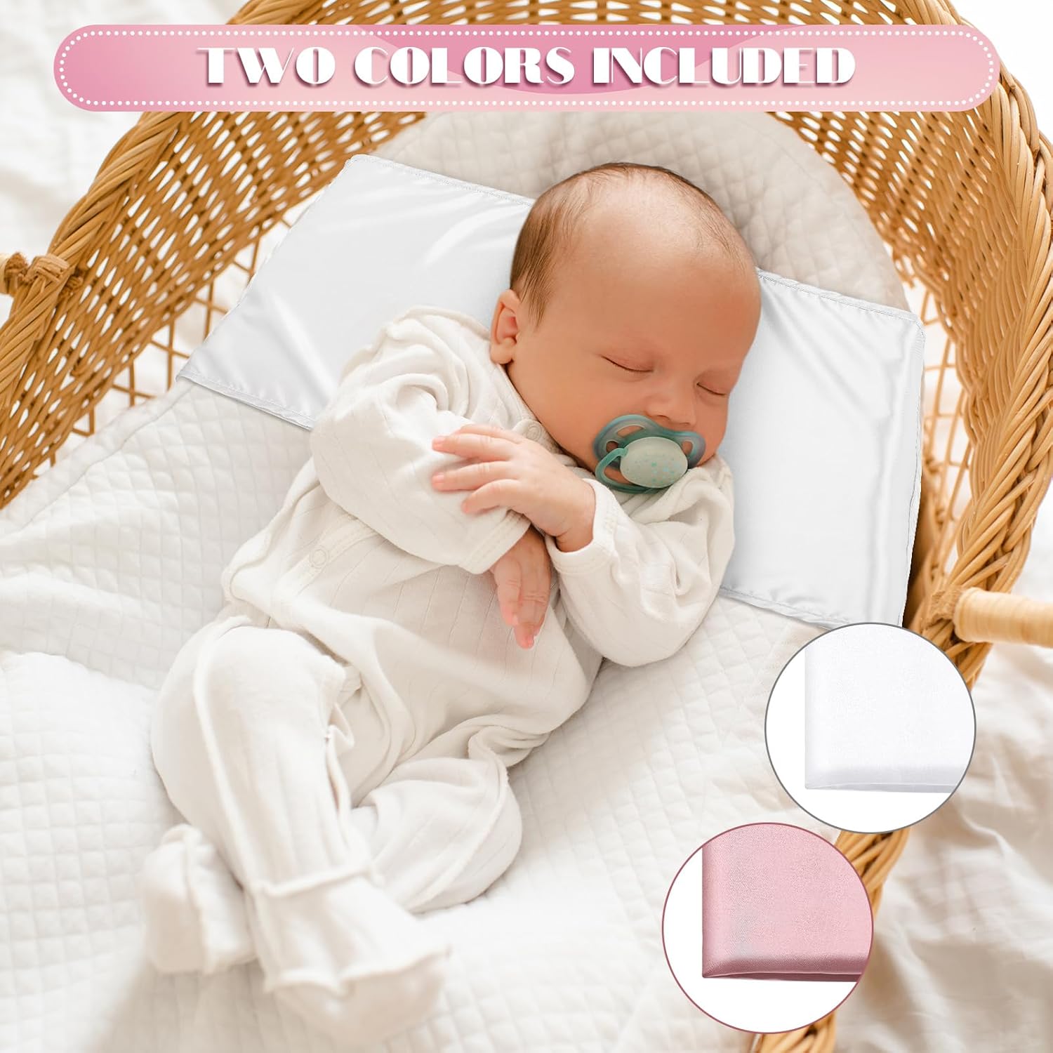 Hosuly 2 Pcs Satin Bassinet Sheets for Newborns 1