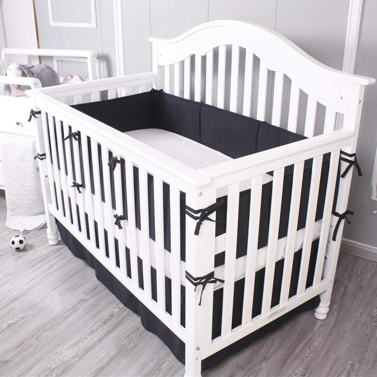 Belsden Black Crib Skirt with Split Corners and Pleats