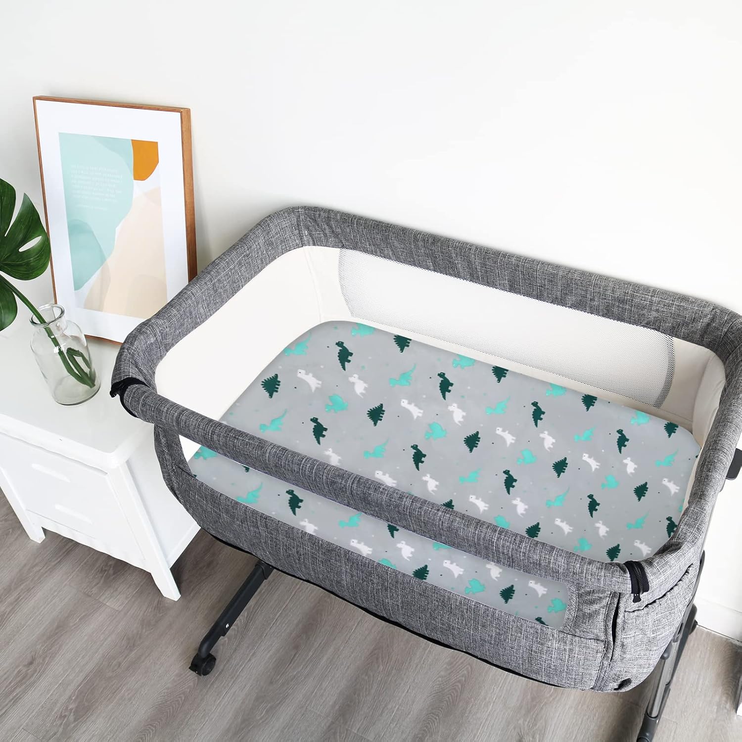 Springspirit Bassinet Sheet 4 Pack Grey