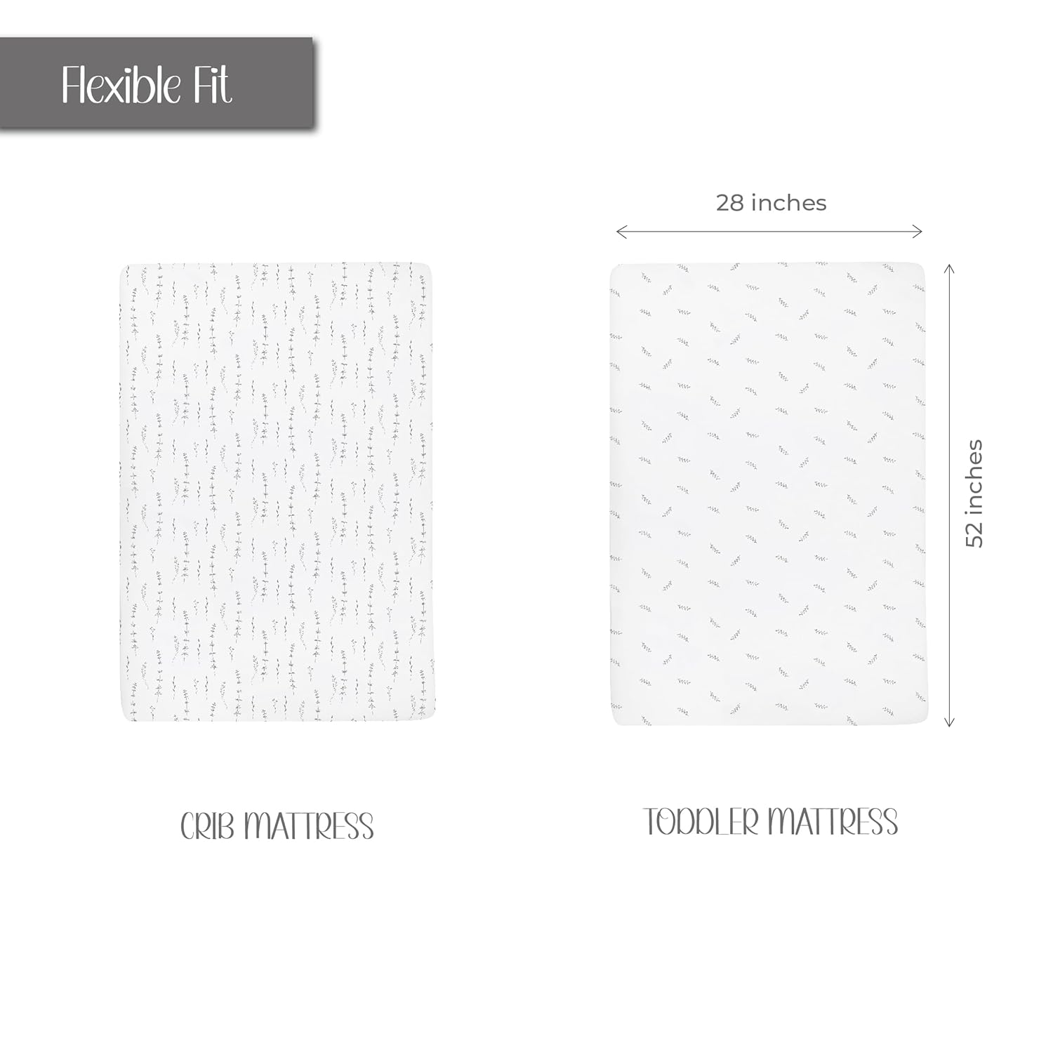 Elys Co Forest Grey Crib Sheets 2 Pack