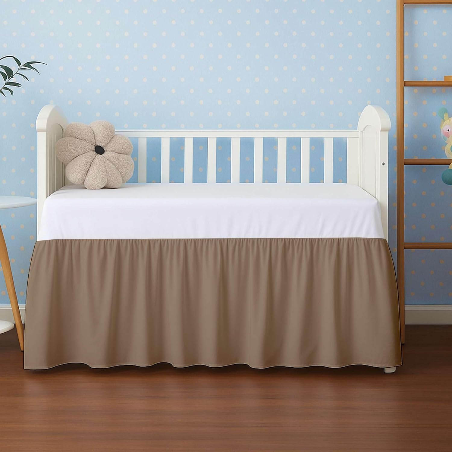 Ready To Rest Taupe Crib Bed Skirt 14 Drop 28x52 1