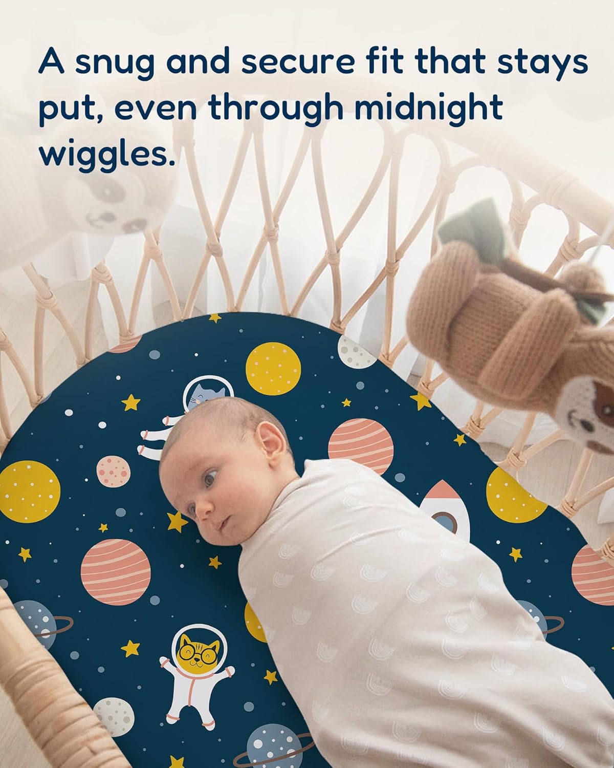 TotAha Bassinet Sheets 33x20 - Buttery Soft Stretchy 2 Pack