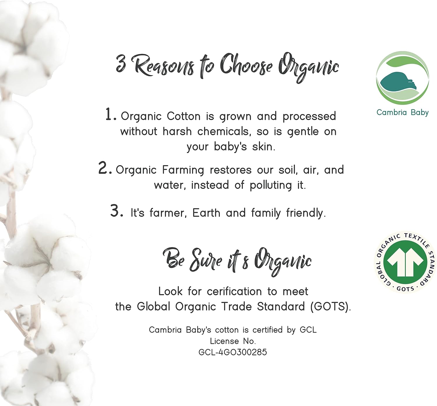 Cambria Baby Organic Cotton Bassinet Sheets 3-Pack