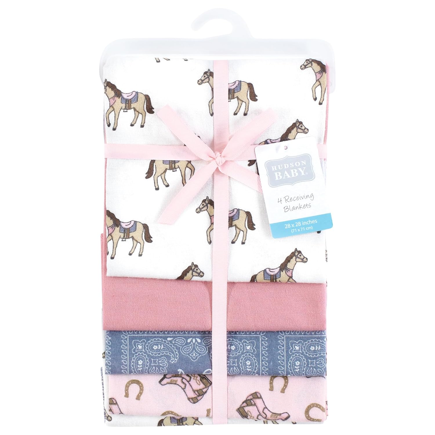 Hudson Baby Unisex Flannel Blanket 4-Pack Cowgirl