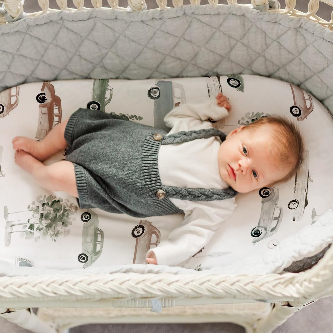 GRSSDER Stretchy Ultra Soft Bassinet Sheets 3 Pack
