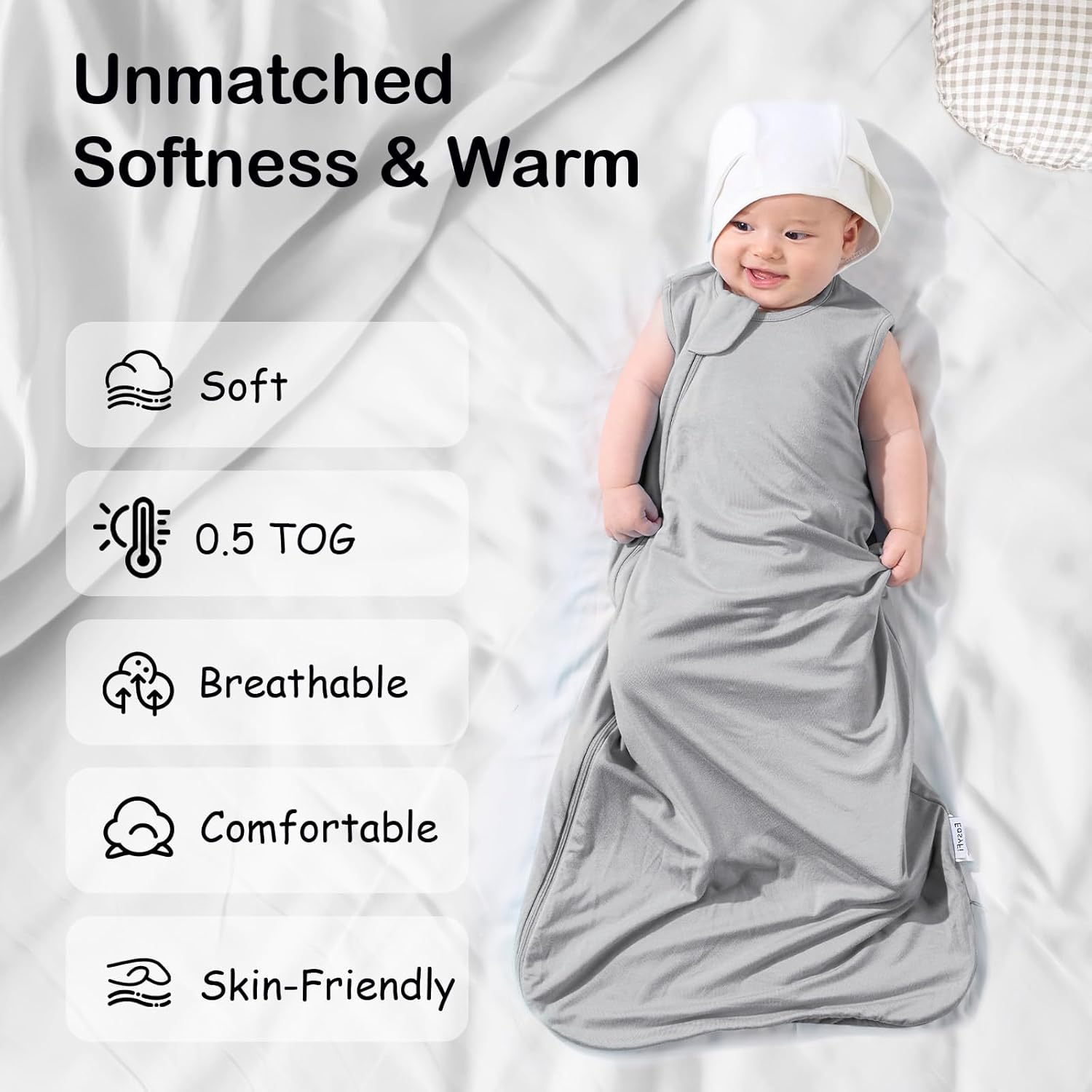 EasyFi SuperSoft Bamboo Rayon Sleep Sack 05 Tog 2 Pack
