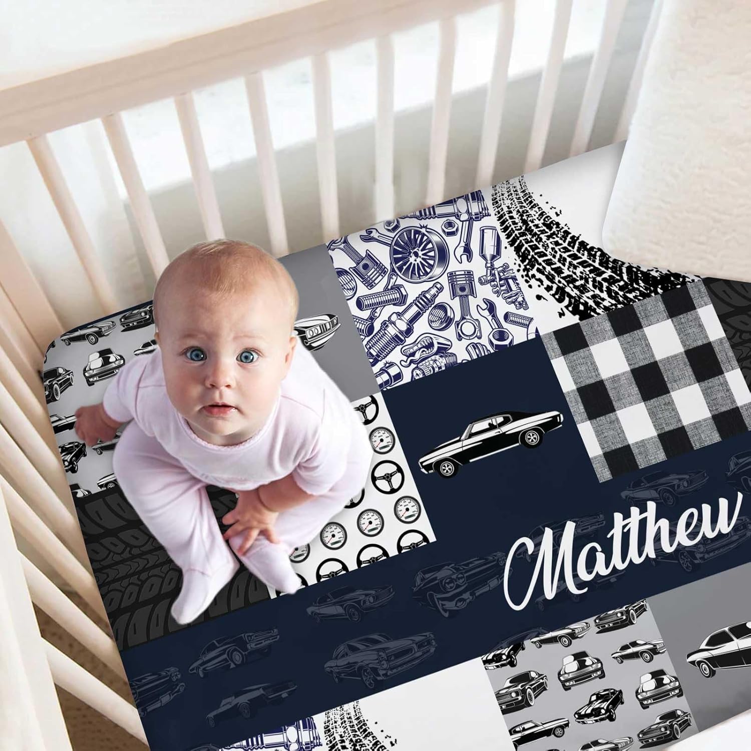 Custom Baby Crib Bedding Set with Name for Boys Girls