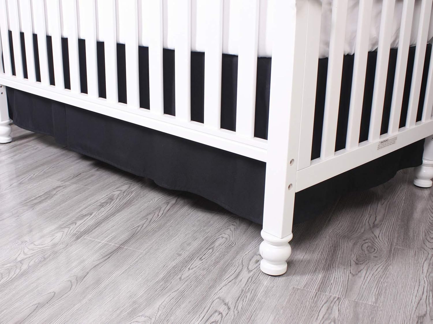 Belsden Black Crib Skirt with Split Corners and Pleats